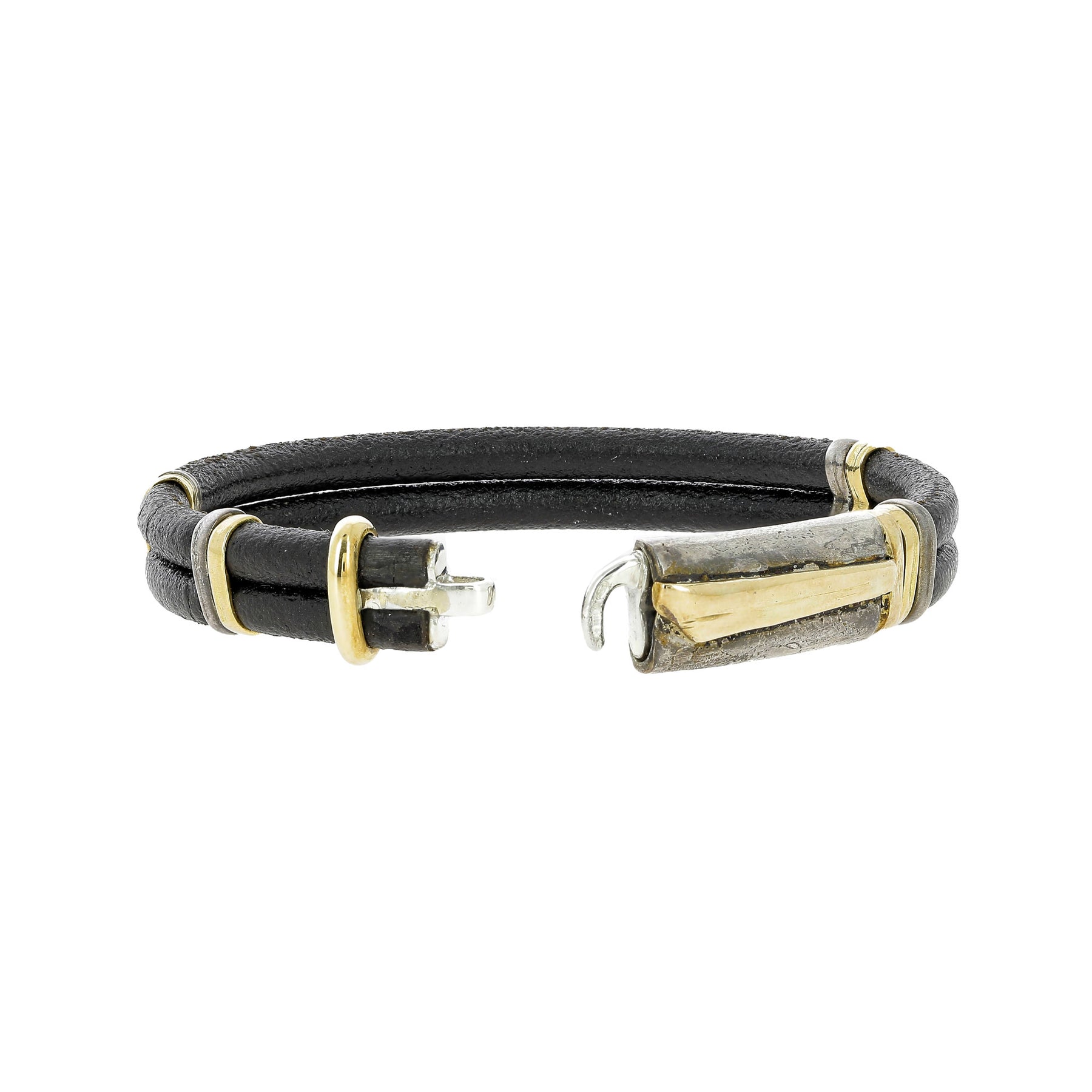 Misani 5mm Leather with Gold & Silver Bracelet