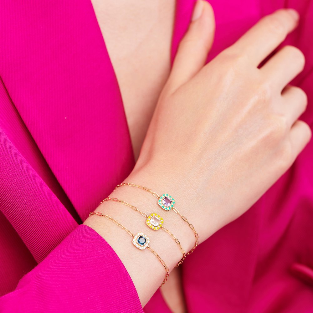 Bracelet Stella Améthyste Violette et Diamants