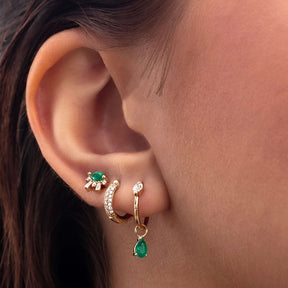 Emerald Pear Yellow Gold Charm 