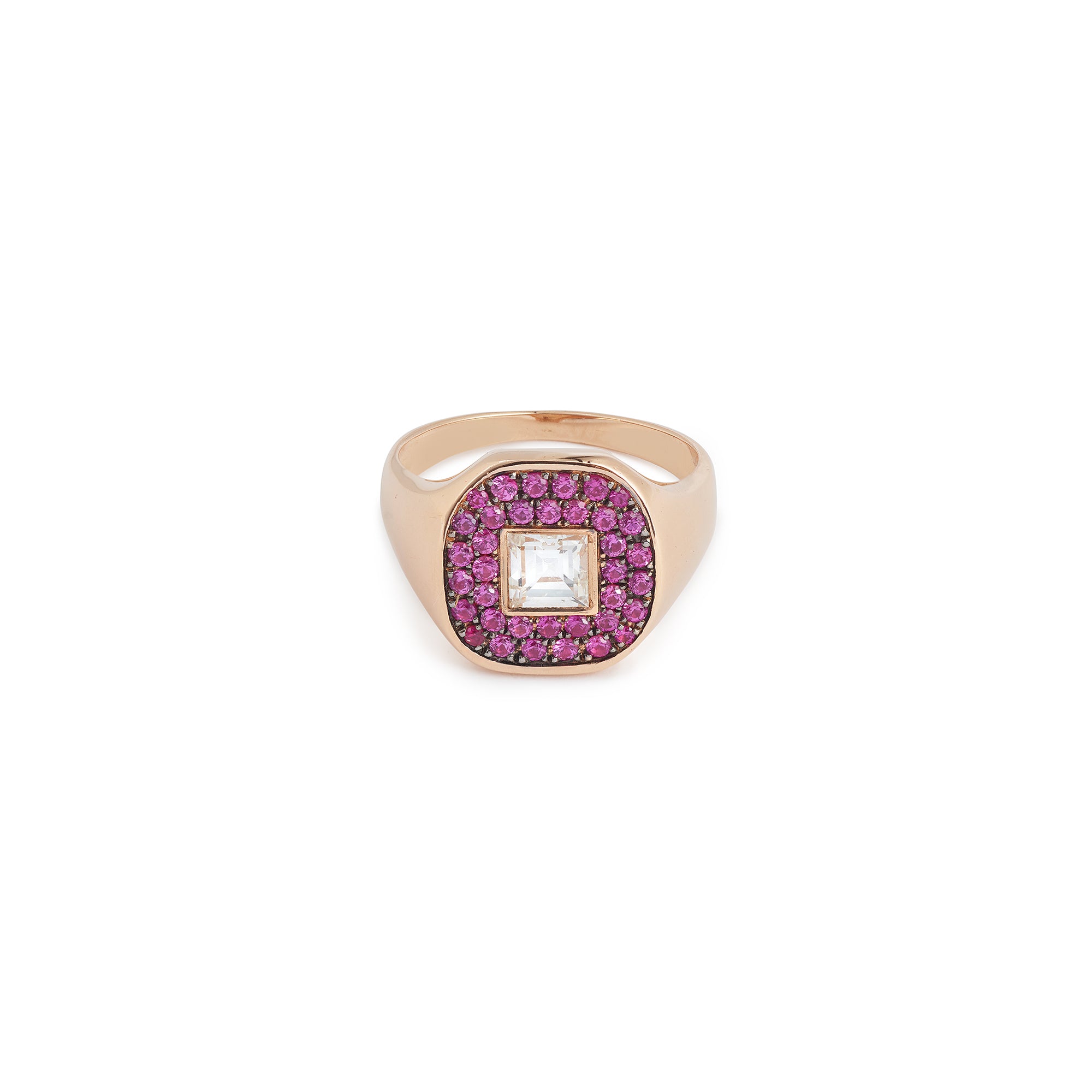 Mademoiselle Pink Sapphires Signet Ring