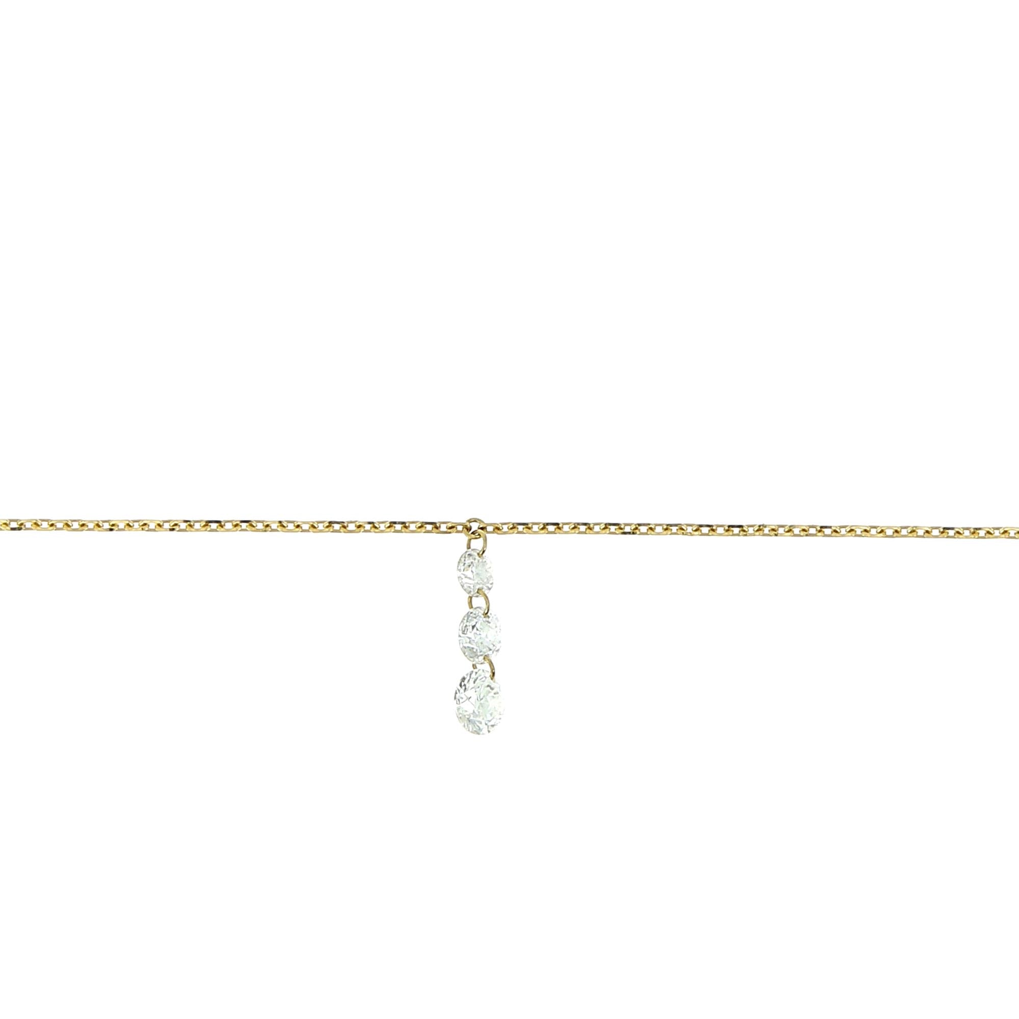 Gelbgold-Diamant-Halskette mit Farbverlauf