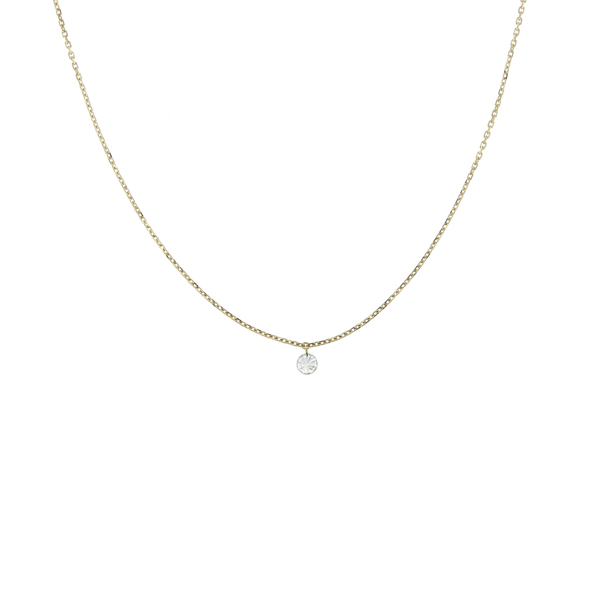 3.5mm Yellow Gold Diamond Necklace 