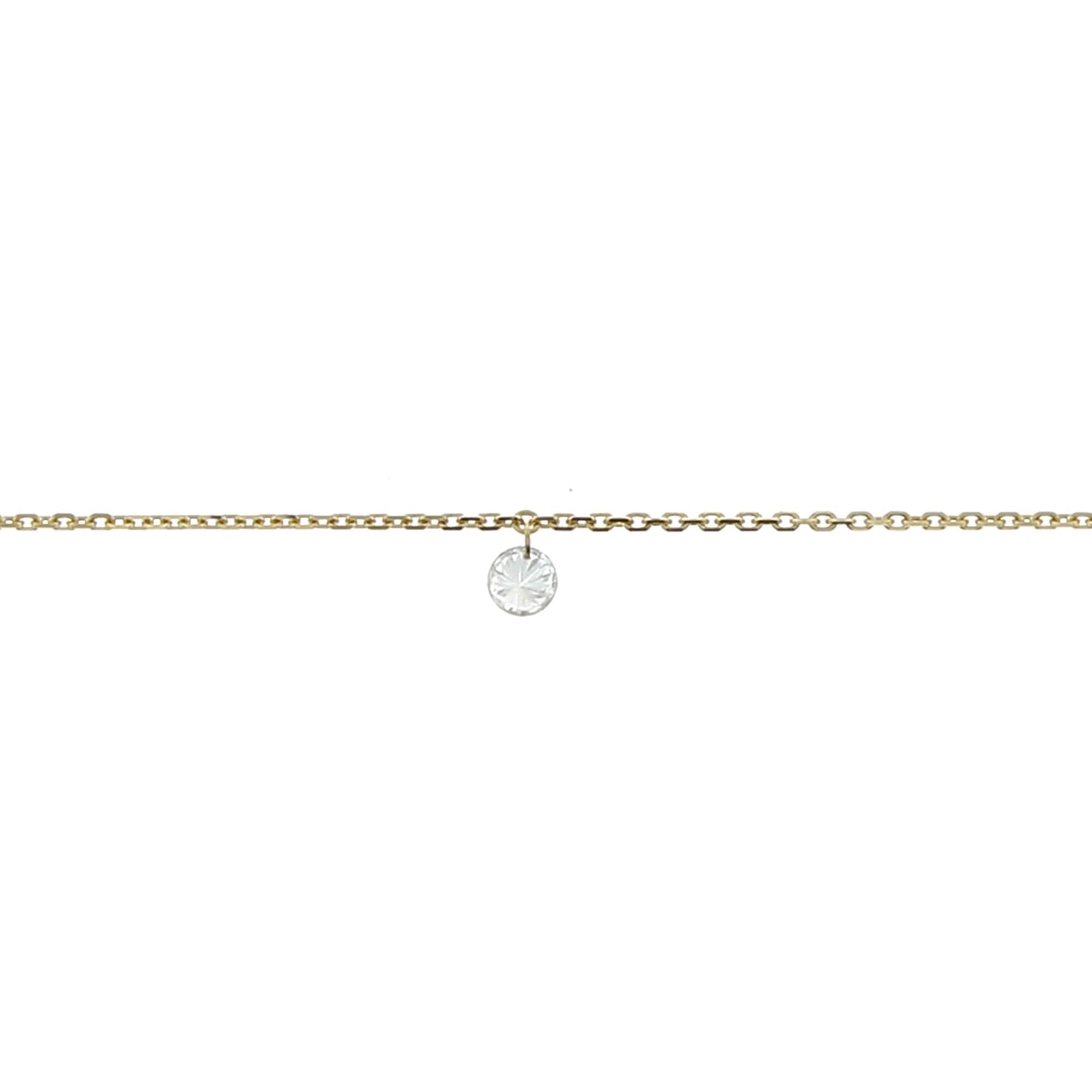 3.5mm Yellow Gold Diamond Necklace 