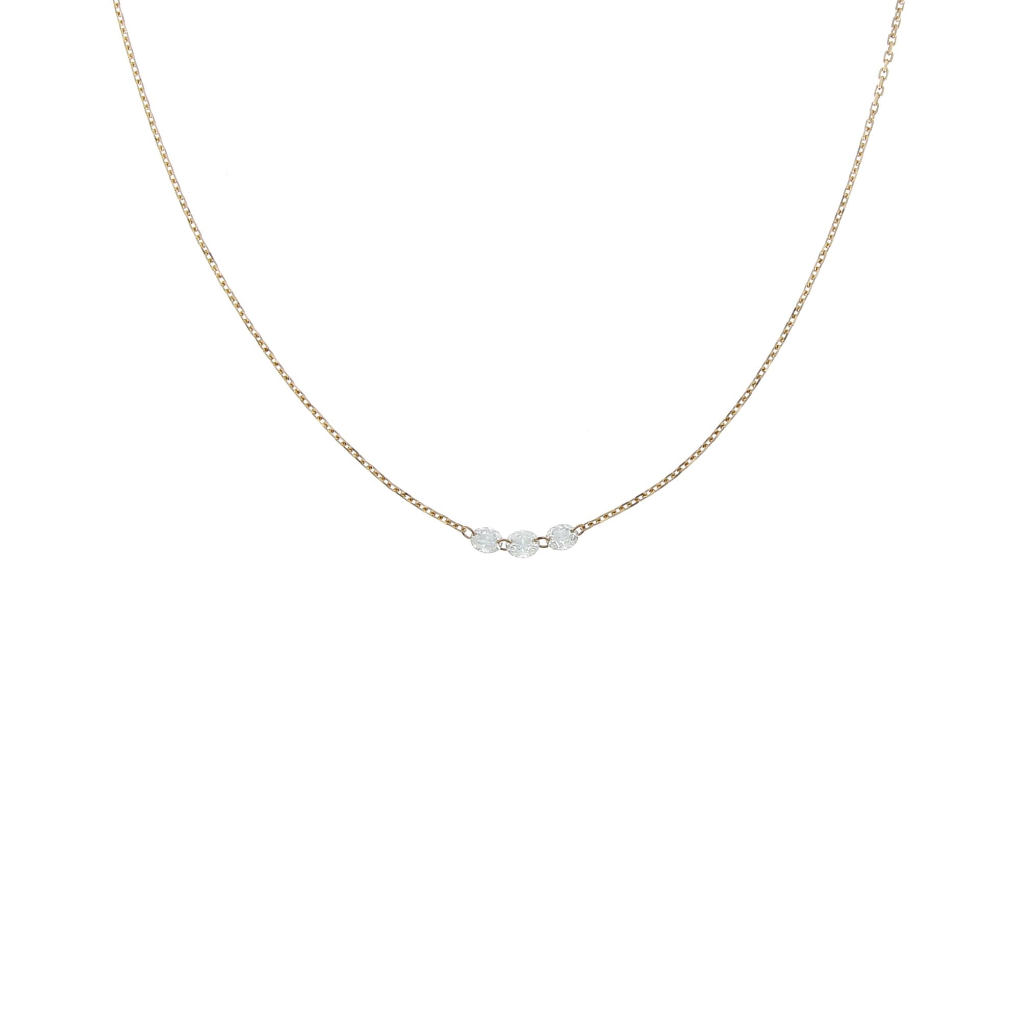 Diamantbesetzte Halskette aus 3,5 mm Roségold
