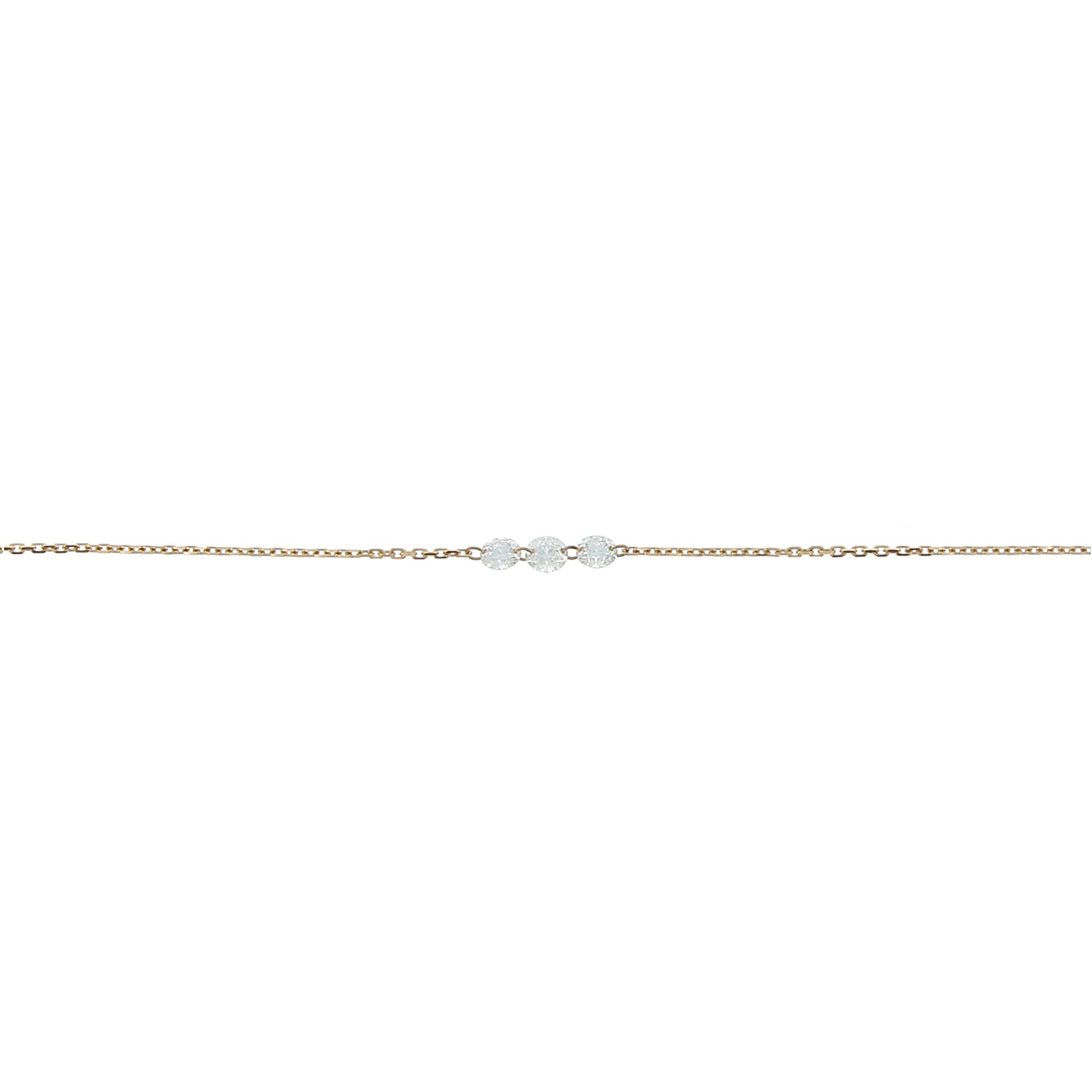 Diamantbesetzte Halskette aus 3,5 mm Roségold