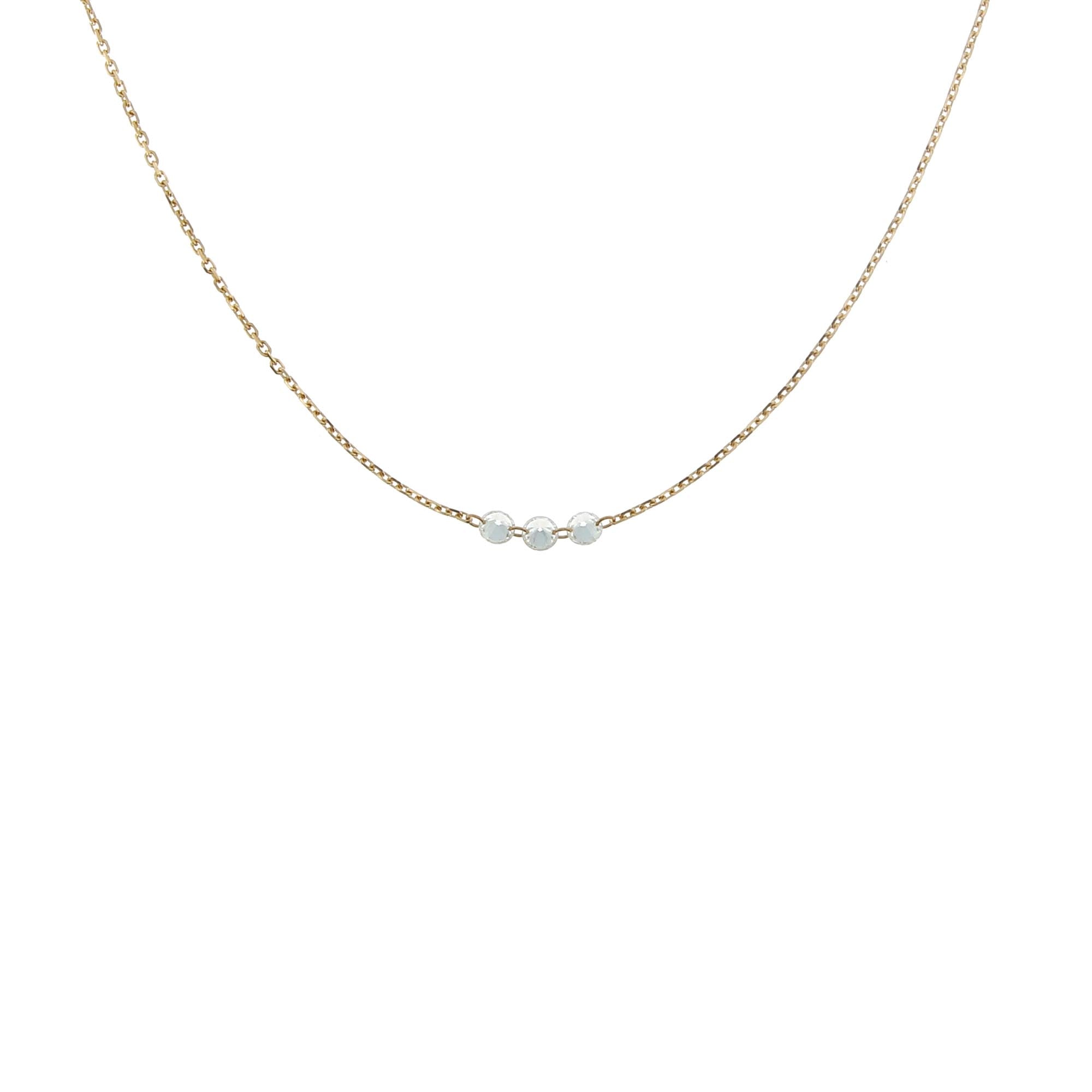 Diamantbesetzte Halskette aus 3 mm Roségold