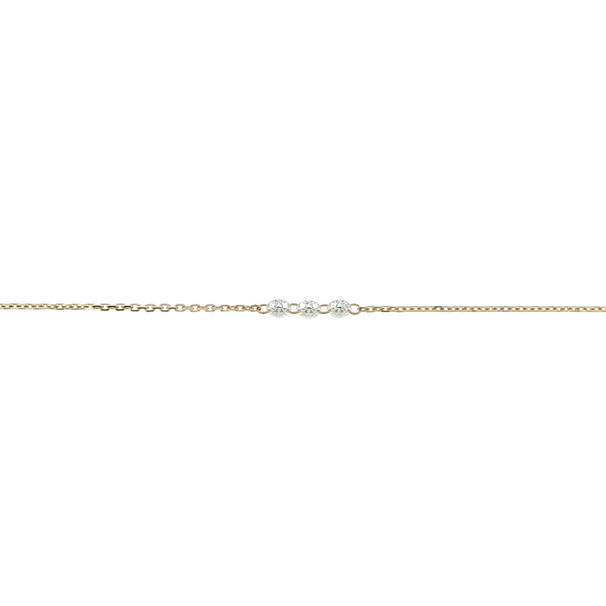 3mm rose gold Diamond Encrusted Necklace 