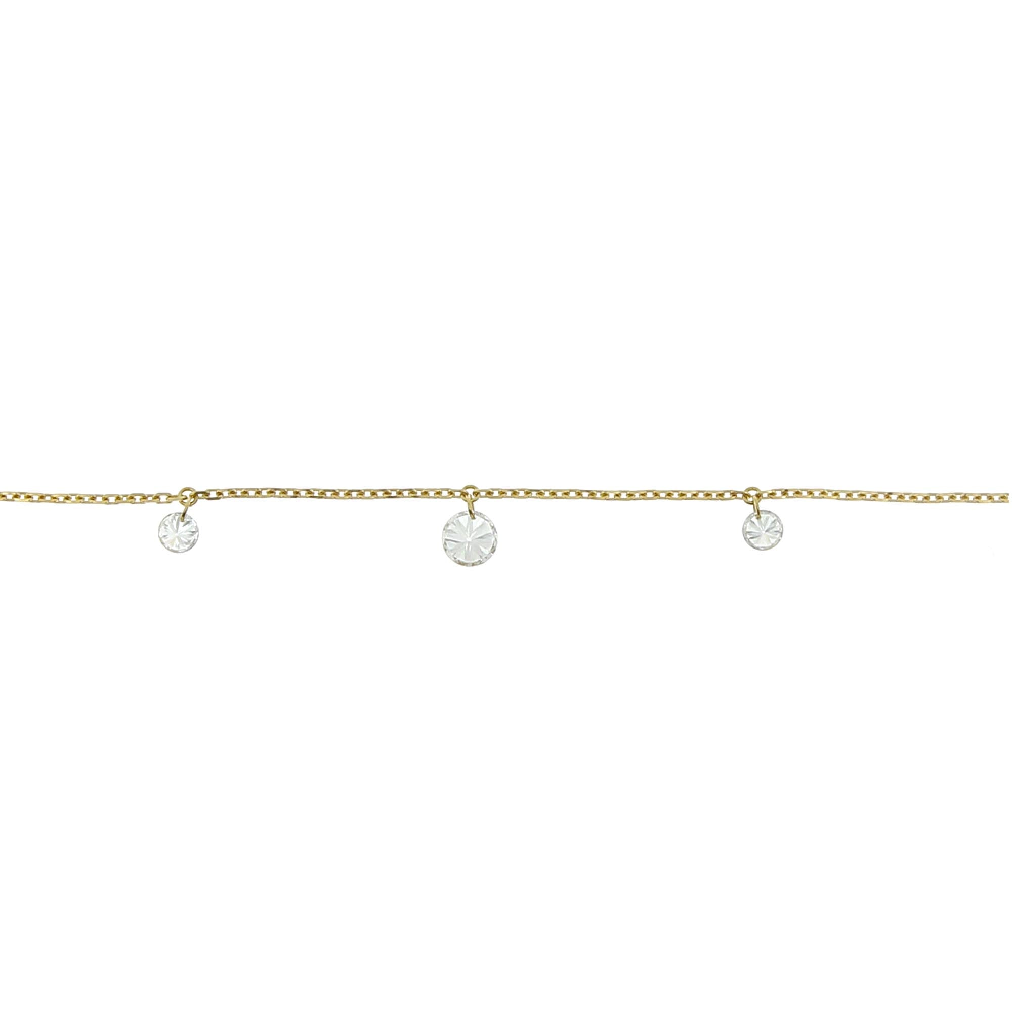 3.5mm Yellow Gold Pendant Diamond Necklace 