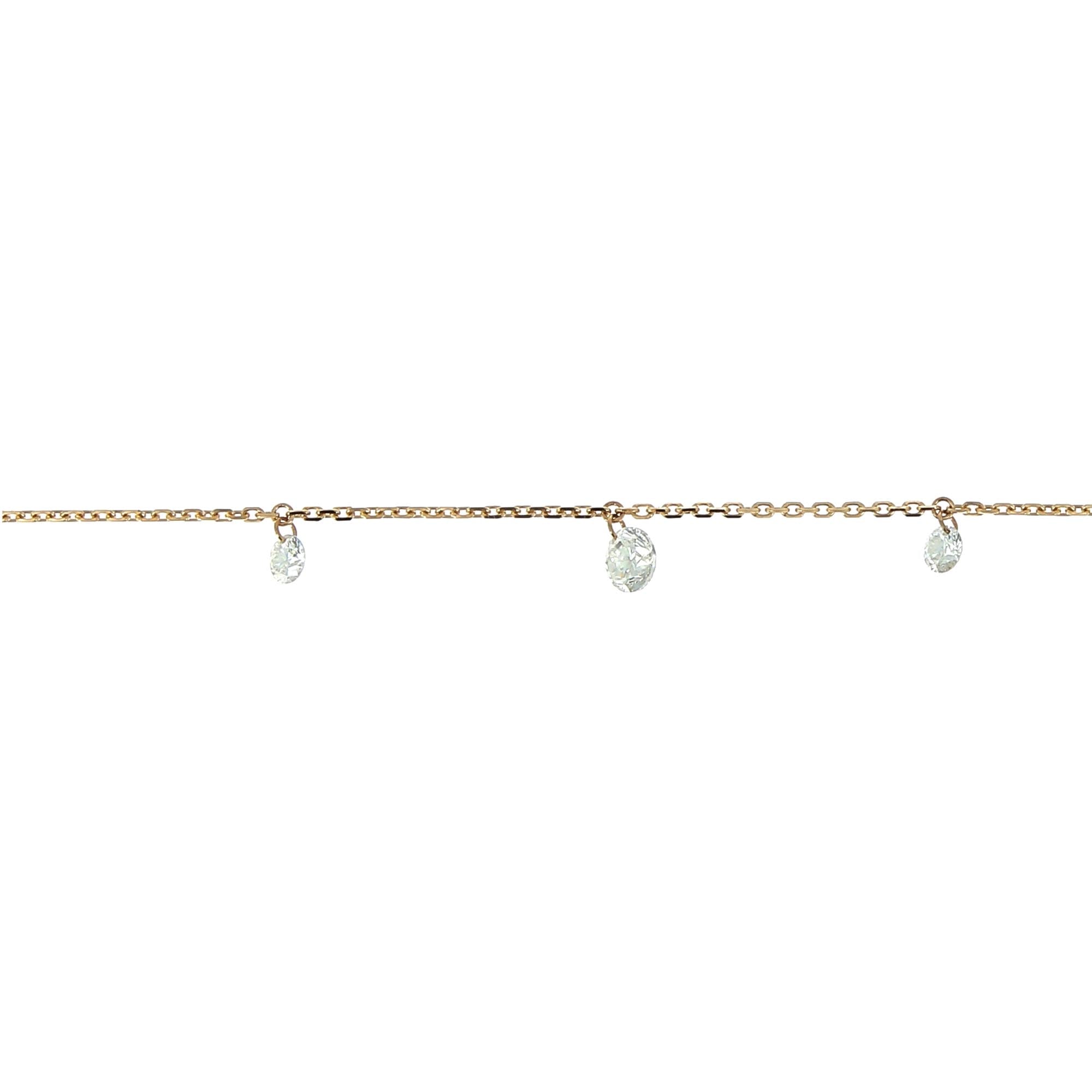 3mm Rose Gold Diamond Pendant Necklace 