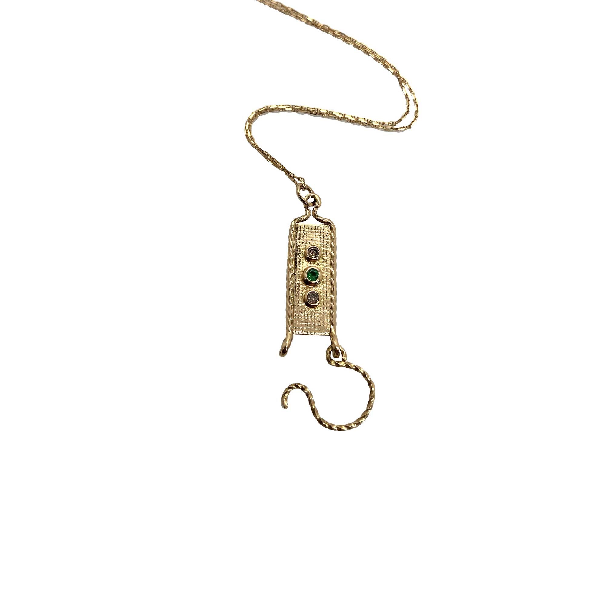 Eliss-Halskette mit Smaragd und braunem Diamant