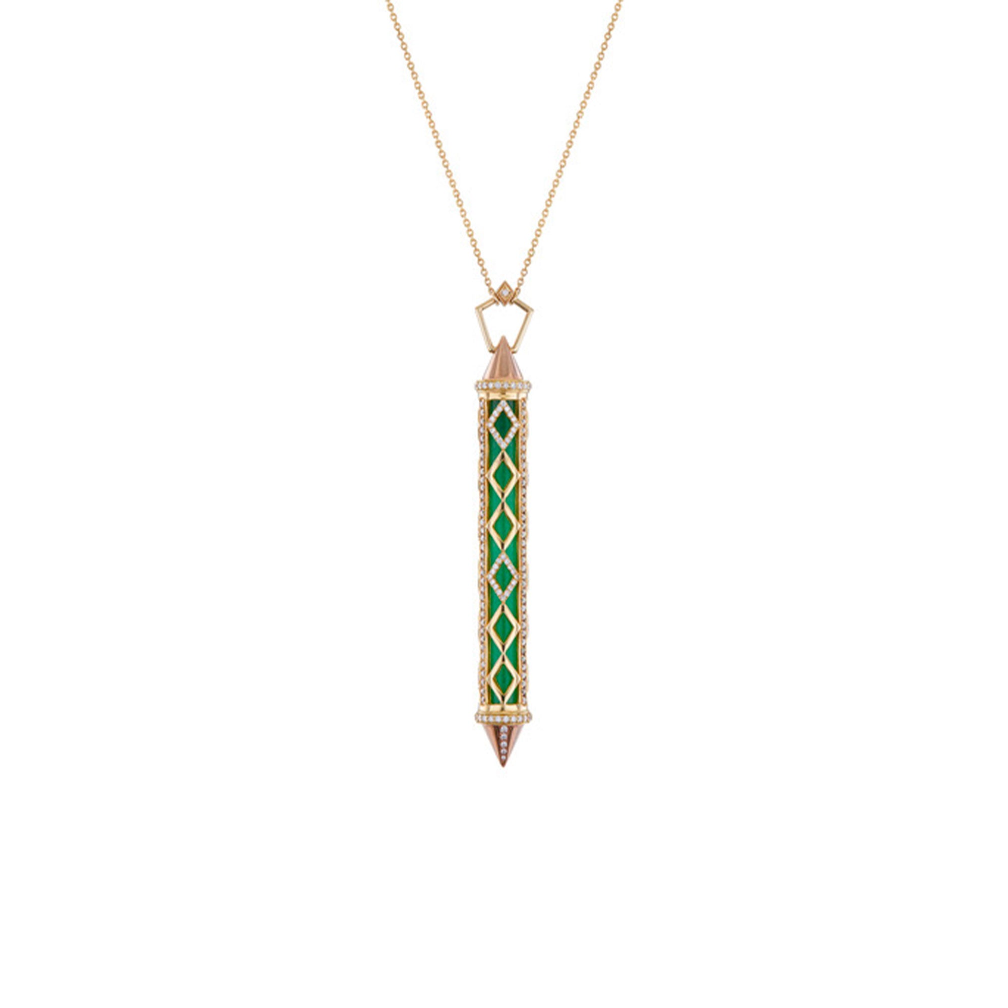 Collier Jade Cylindre
