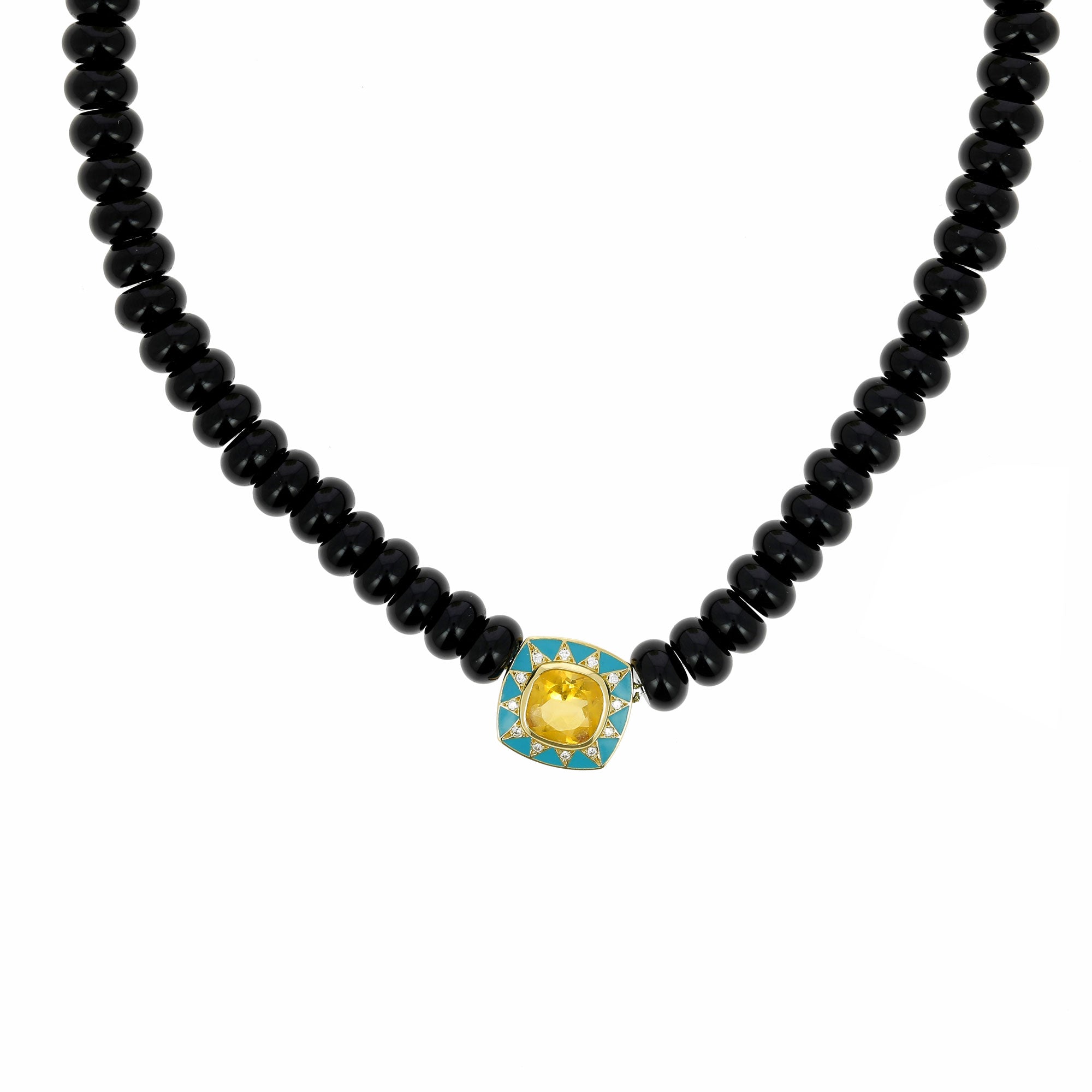 Stella 4 Halskette aus Onyx und Citrin