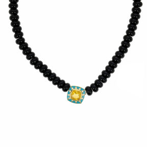 Stella 4 Onyx and Citrine Necklace