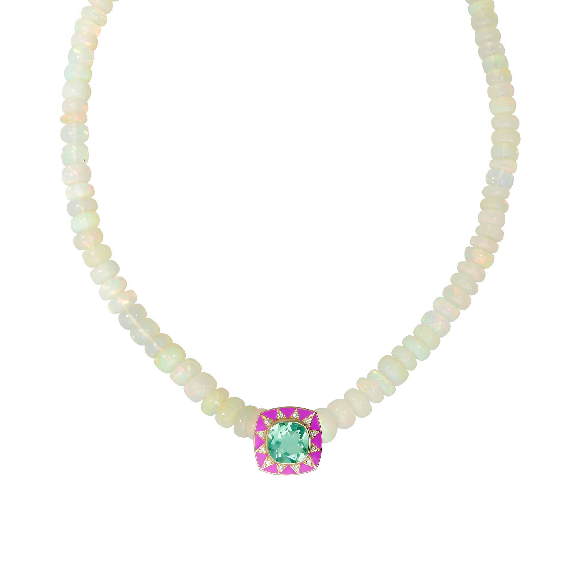Stella Halskette aus äthiopischem Opal und Amethyst