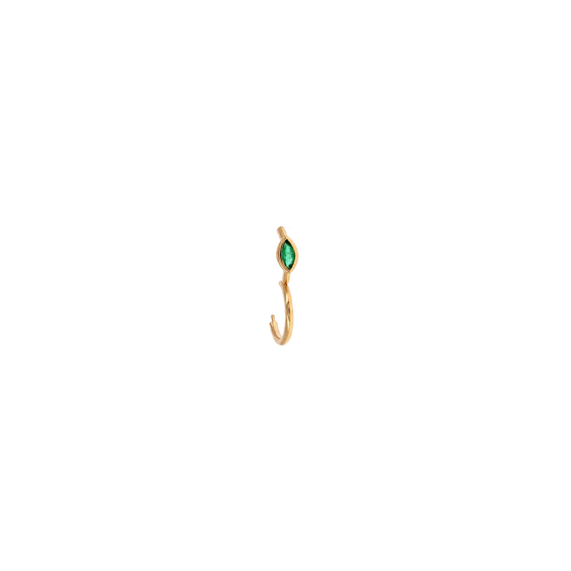6.5mm Marquise Emerald 3x2mm Rose Gold Hoop