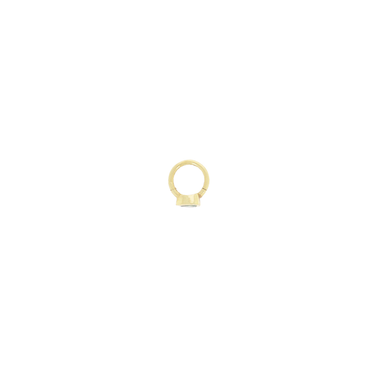 Créole 6.5mm Or Jaune Coeur Emeraude