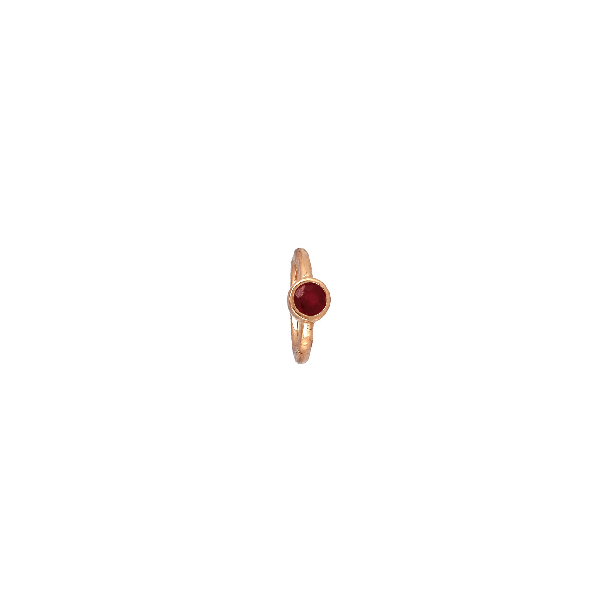 Créole 6.5mm Or Rose Rubis 2.5mm