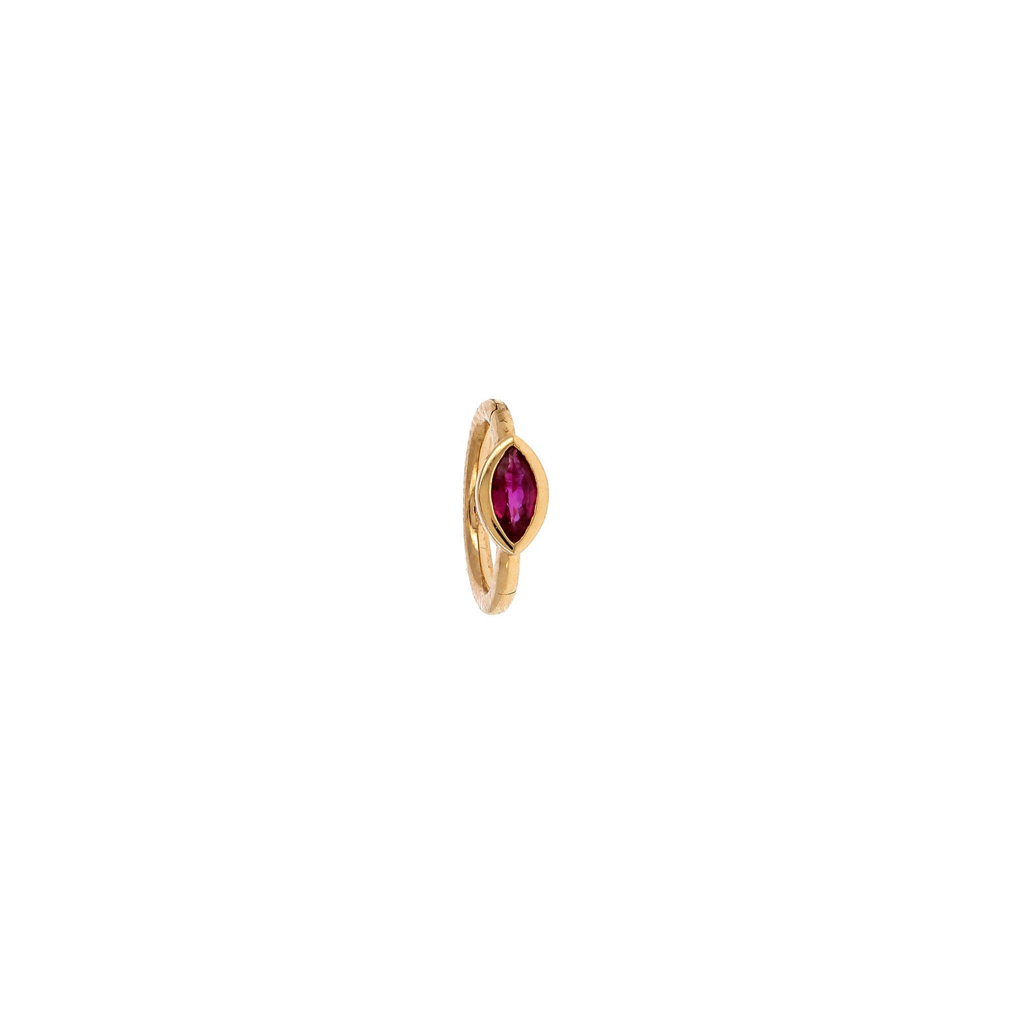 Créole 6.5mm Rubis Marquise 3x2mm Or Rose
