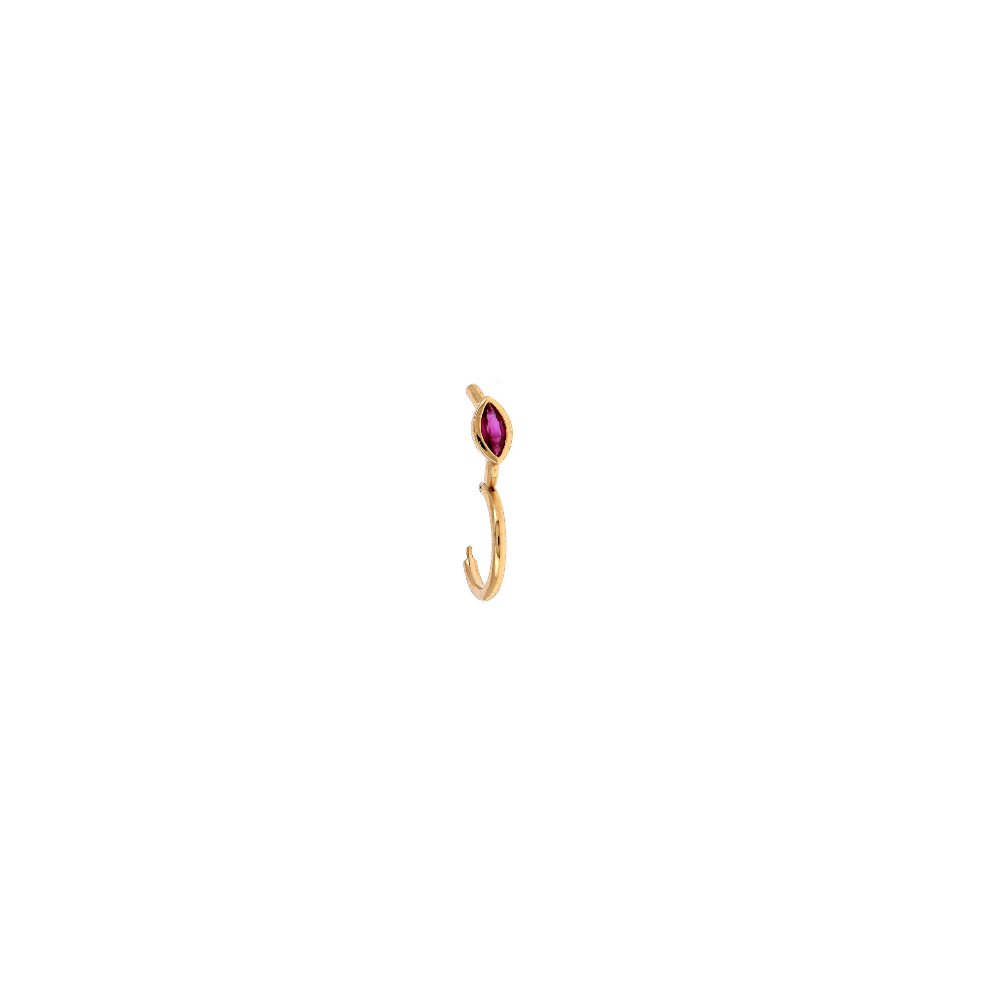 Créole 6.5mm Rubis Marquise 3x2mm Or Rose