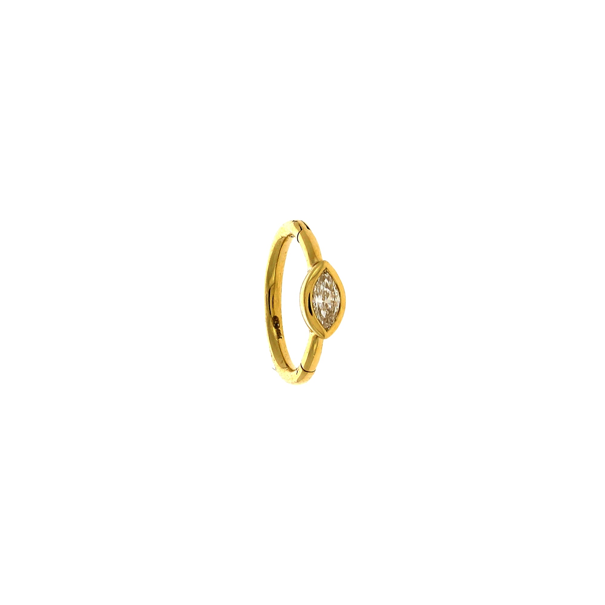 8 mm Creolen mit Diamant-Marquise, 3 x 2 mm, Gelbgold