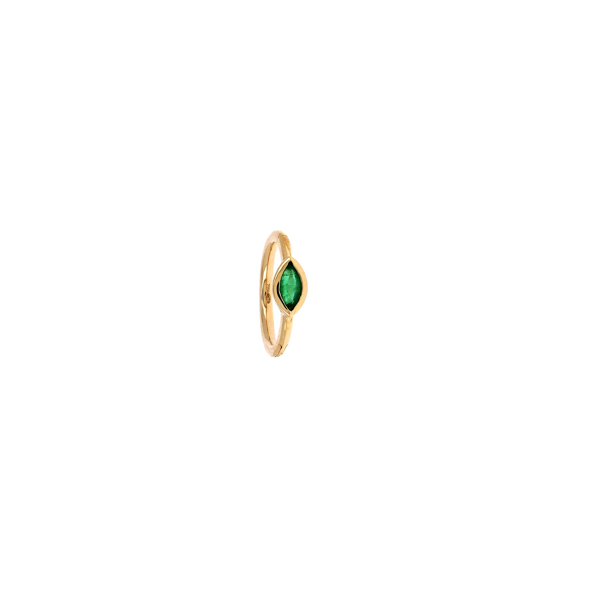 8mm Marquise Emerald 3x2mm Rose Gold Hoop