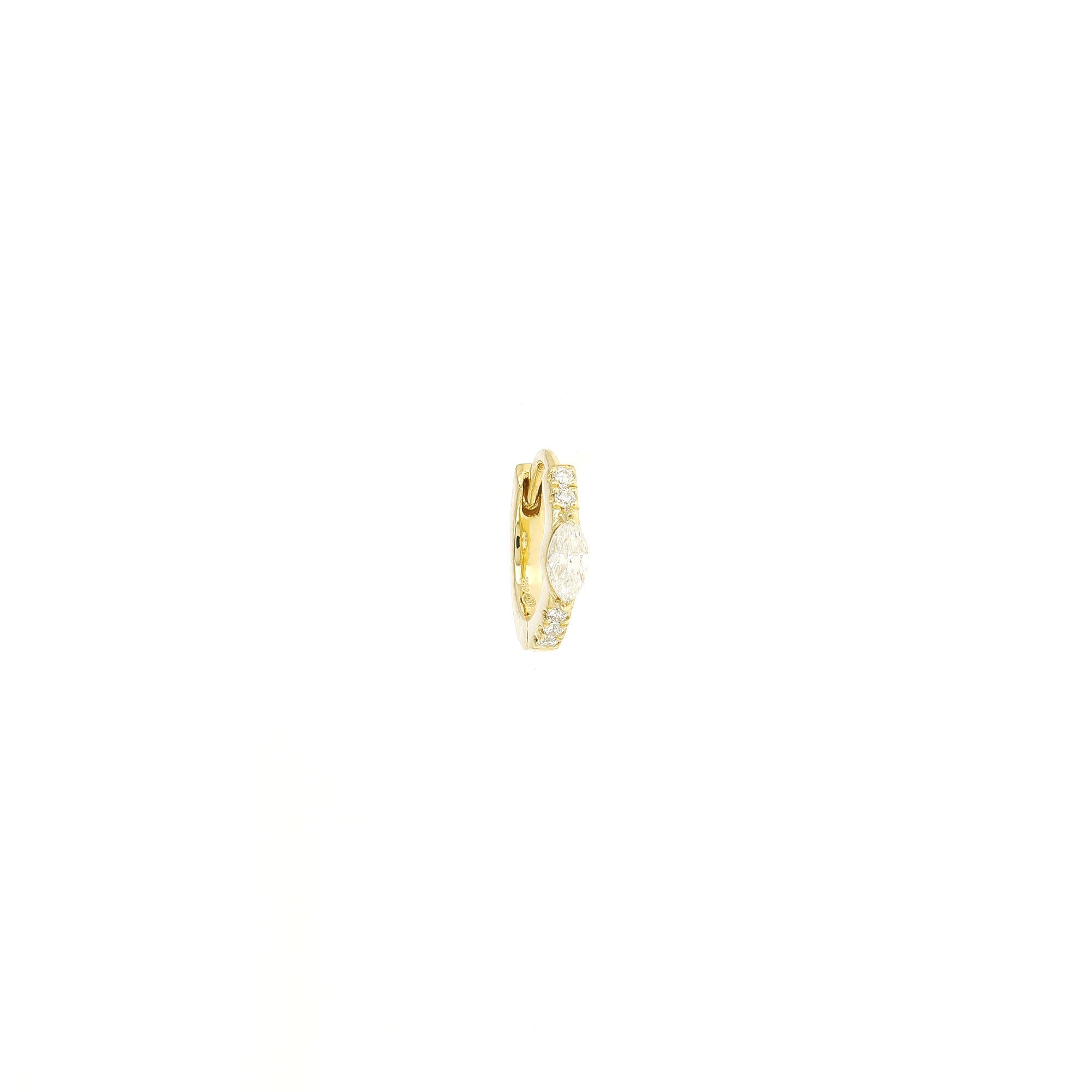 Kreolisch, 8 mm, Marquise, 4,5 mm, halbgefasstes Gelbgold