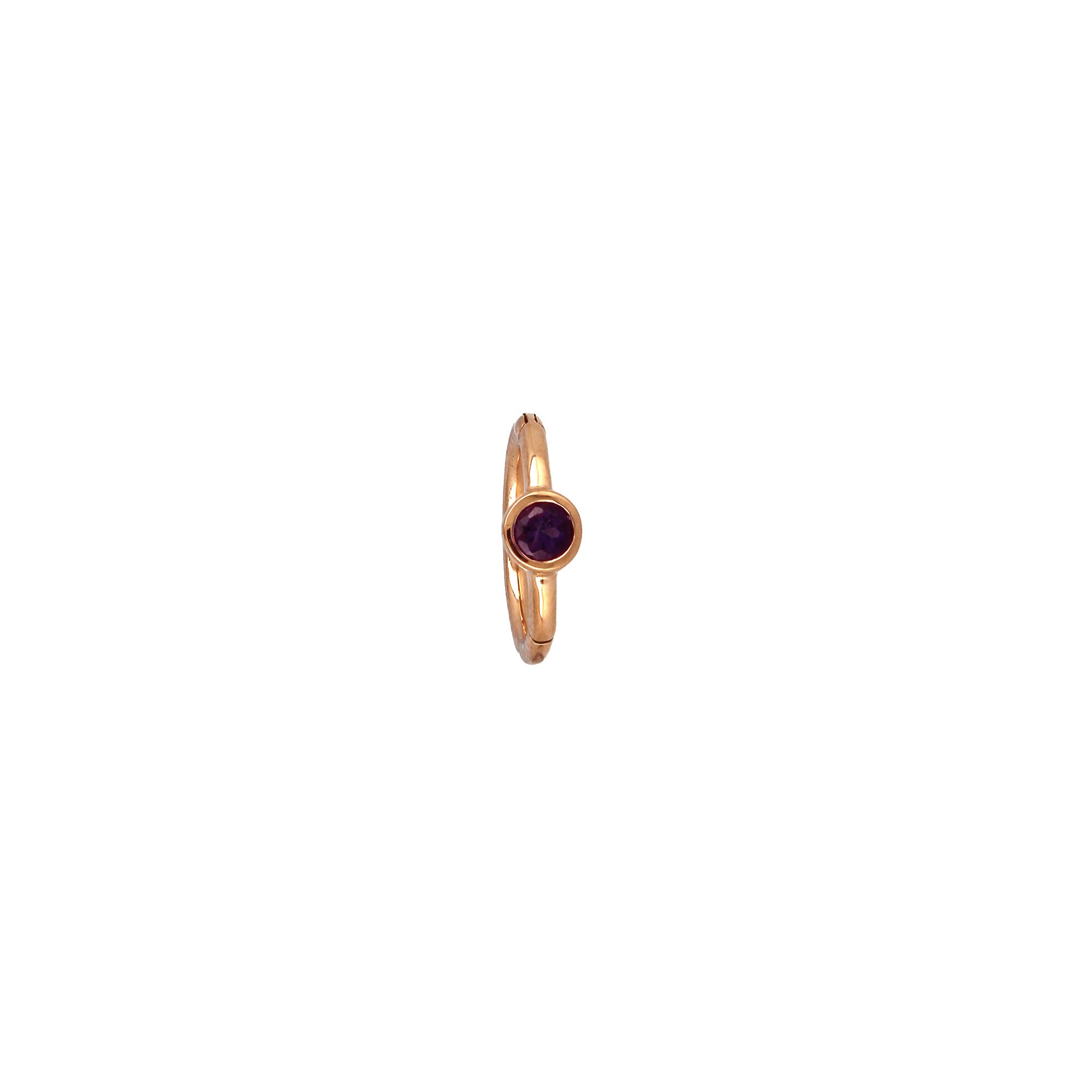 8mm Rose Gold Amethyst 2.5mm Hoop