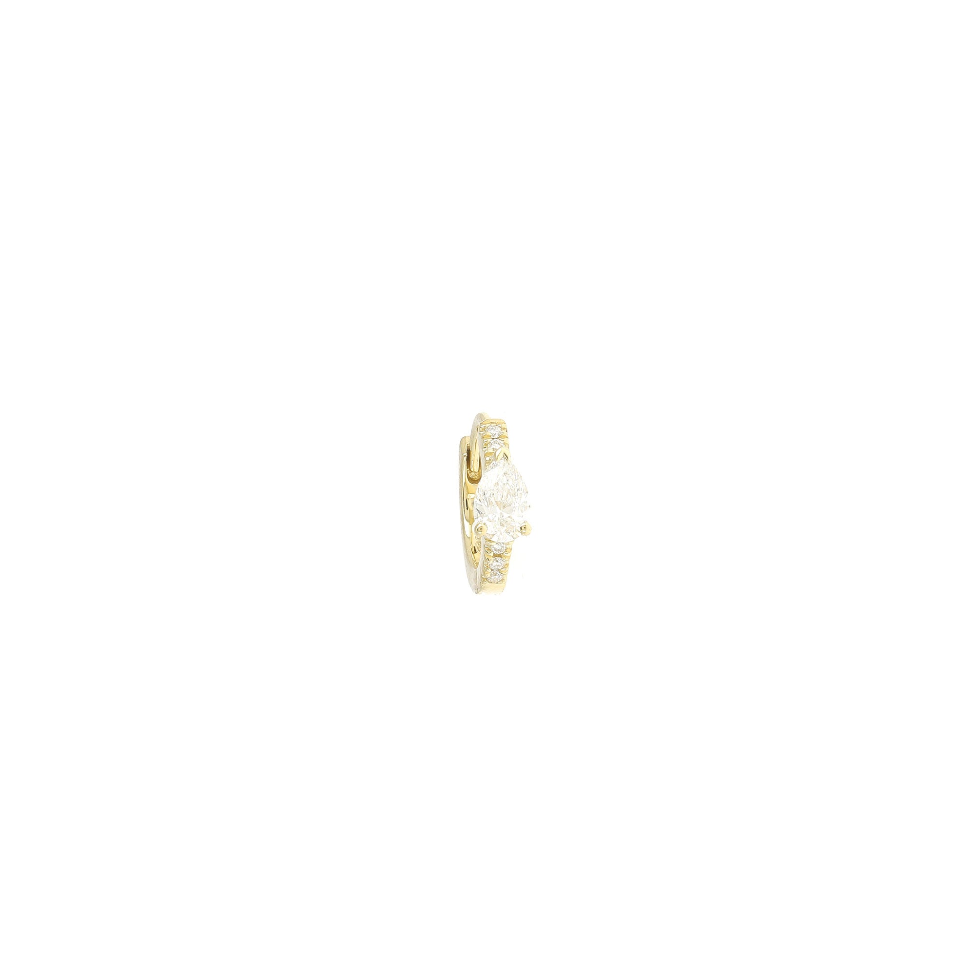 Kreolisch, 8 mm, Birne, 4,5 mm, halbgefasstes Gelbgold