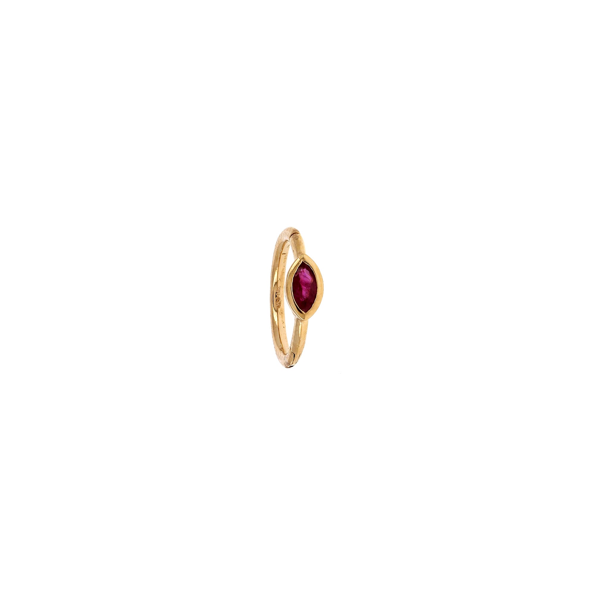 8mm Ruby Marquise 3x2mm Rose Gold Hoop