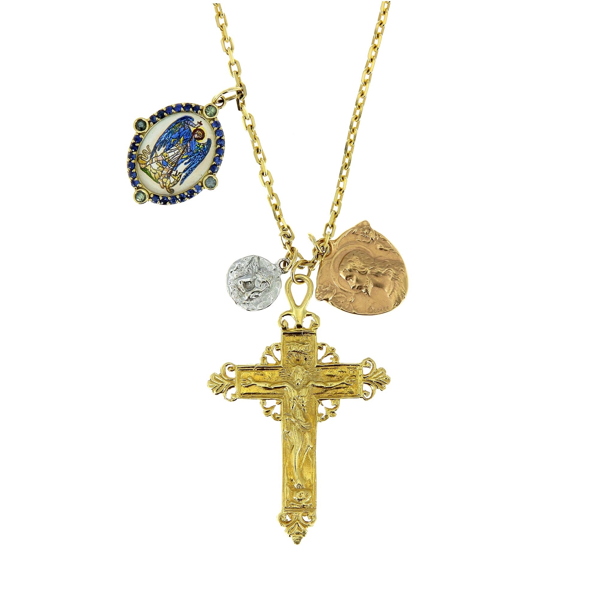 Cross and Angel Necklace