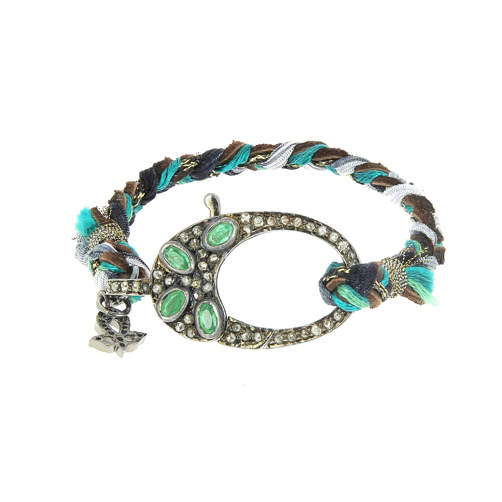 Diamond and Emerald Silk Bracelet