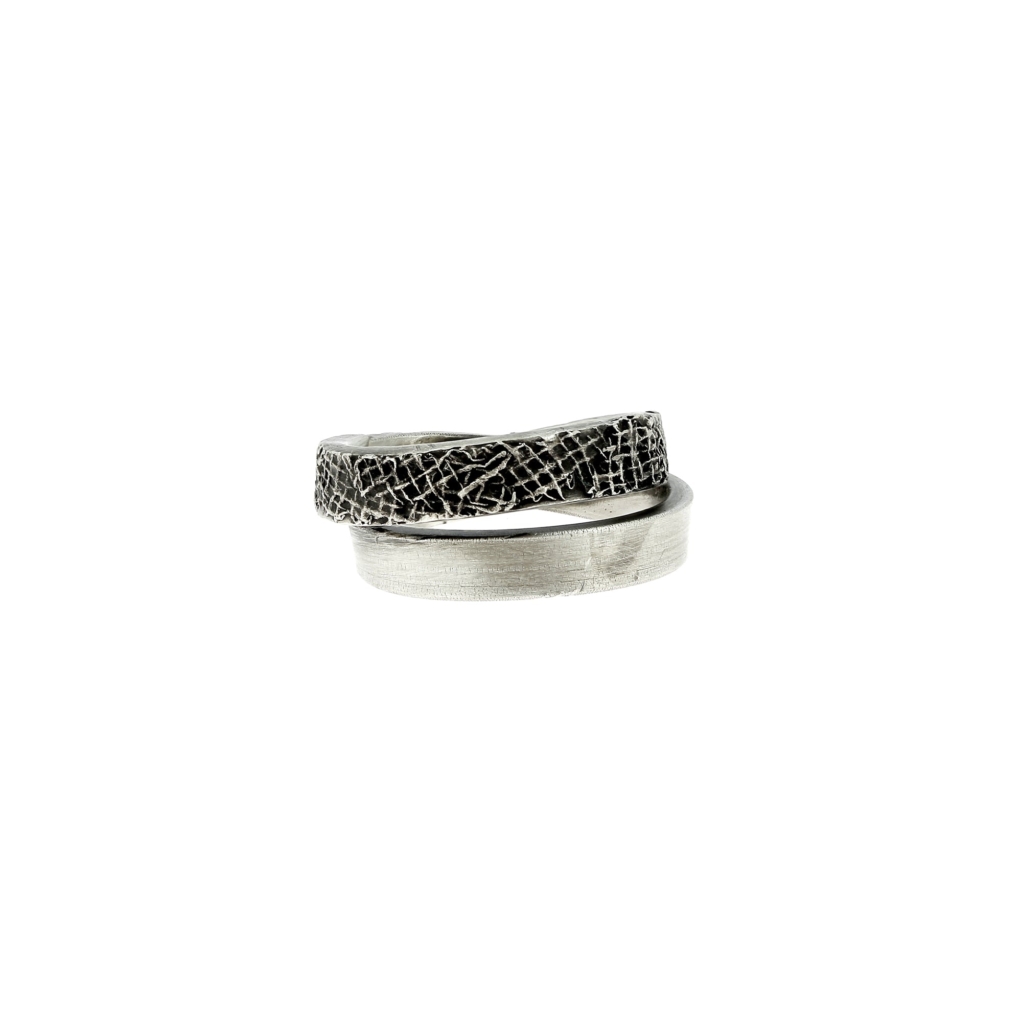 Double Band Ring with Textured Band