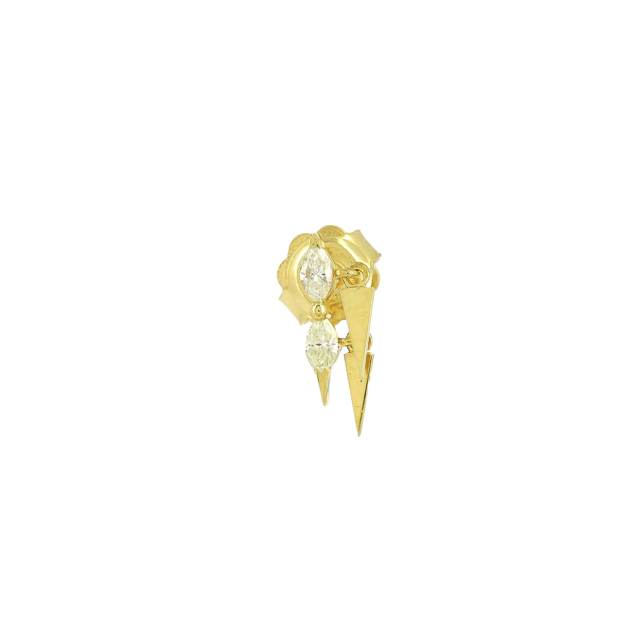 Doppelter Spike-Ohrring mit Marquise-Diamant