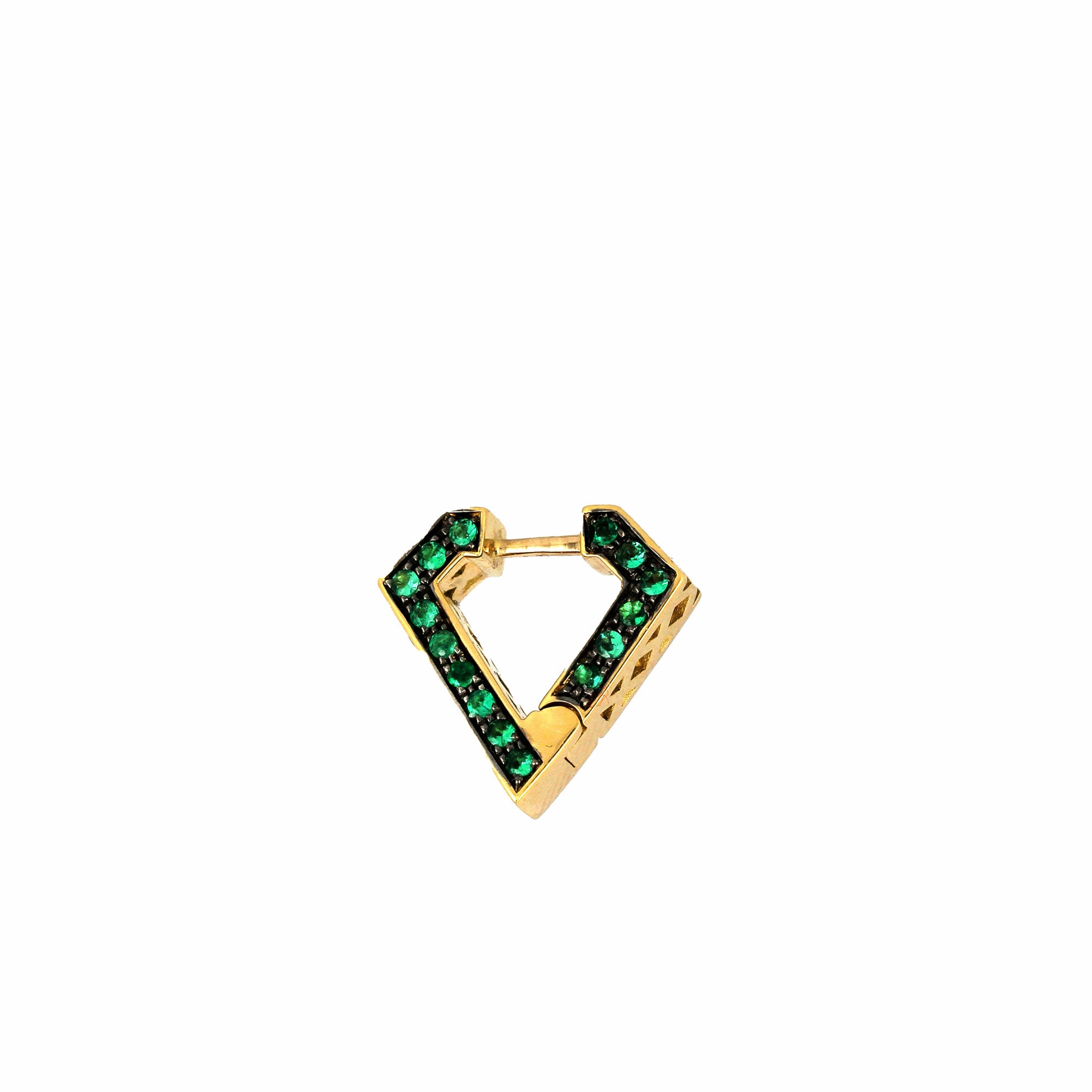 Boucle d'oreille Mini Brute Emerald and Yellow Gold
