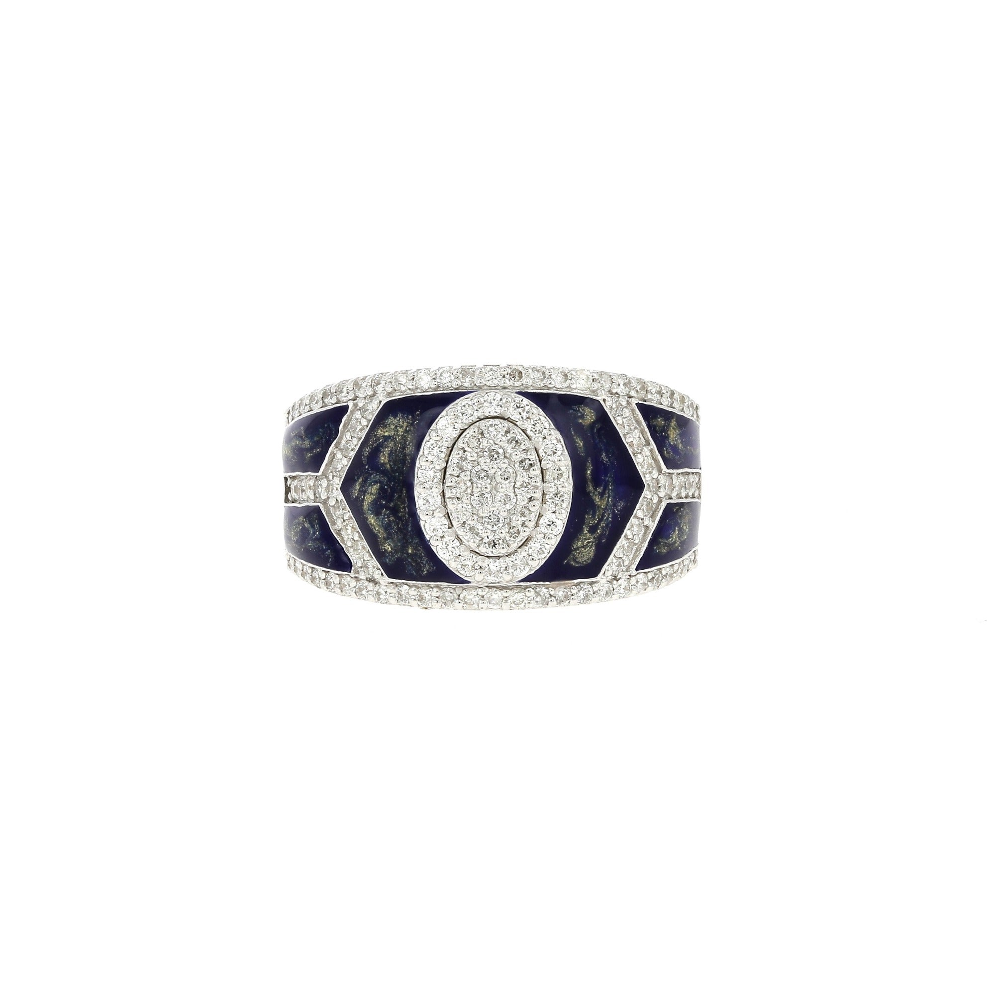 Fizzy Black and Blue Shield Ring