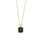 Collier Fizzy Black Classic avec Emeraude