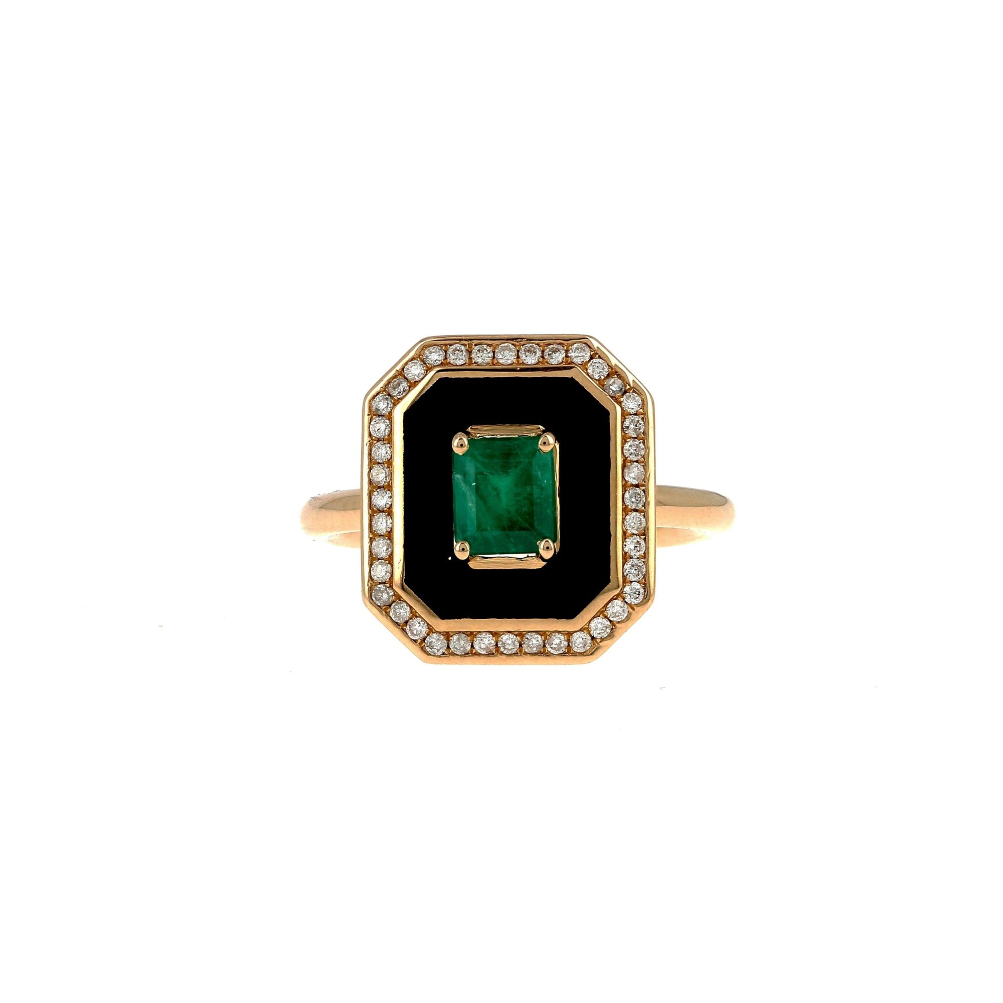Fizzy Black Classic Ring mit Smaragd