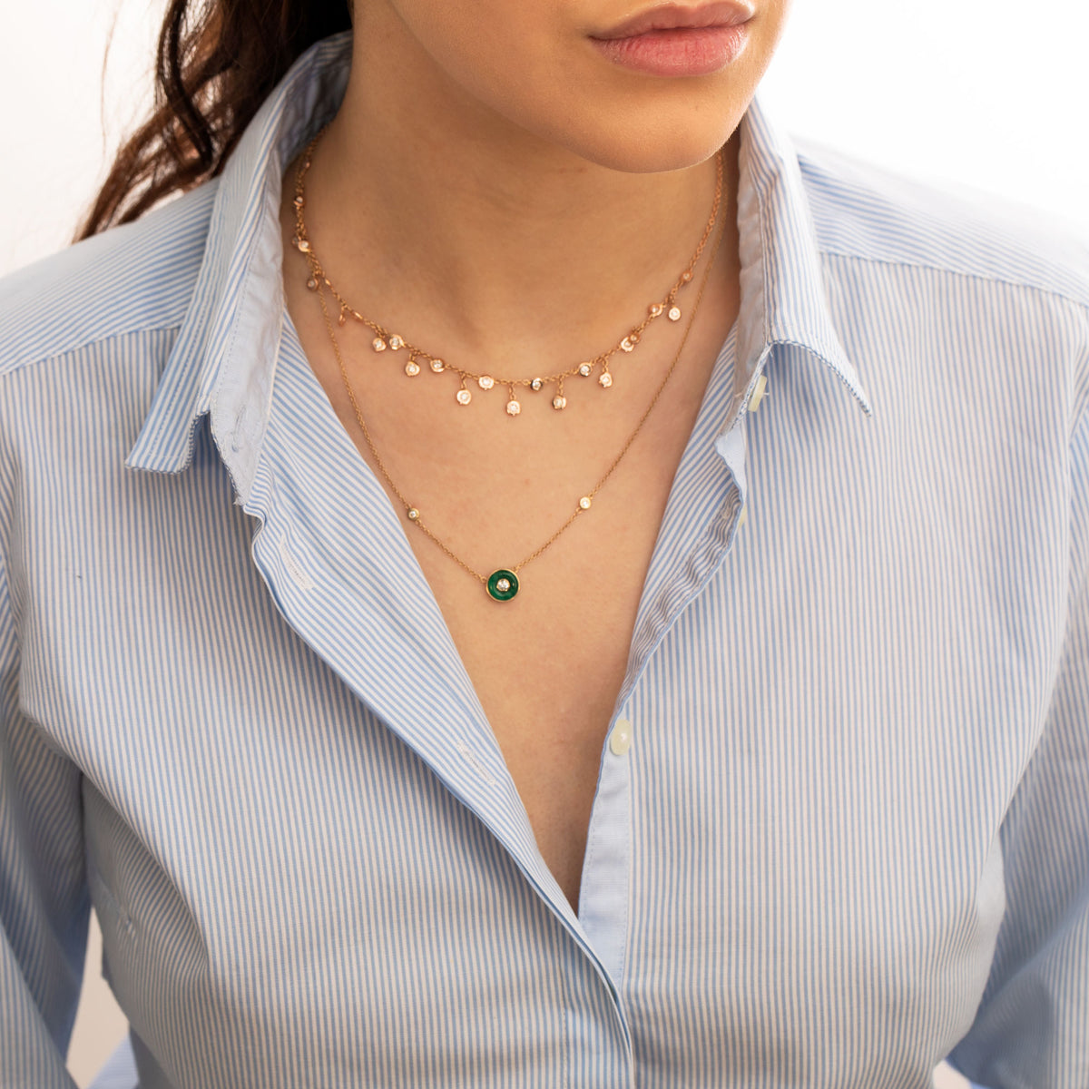 Collier Full Diamond Shaker Or Rose
