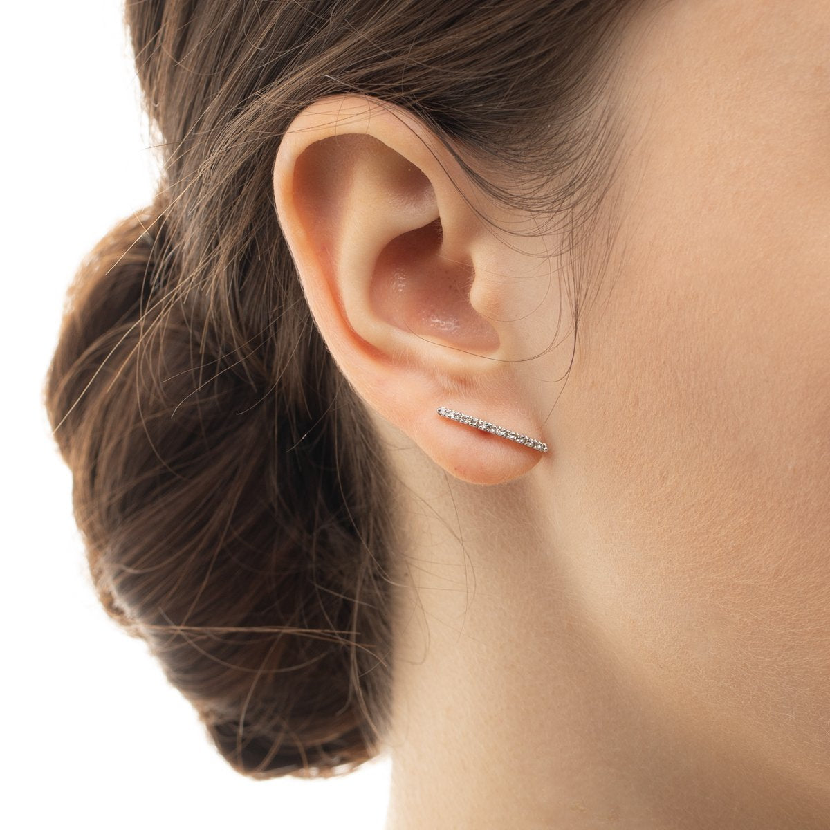 Gossamer Diamond Short Bar Earring