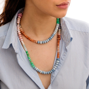 Collier Graduated Multi Opal Beaded