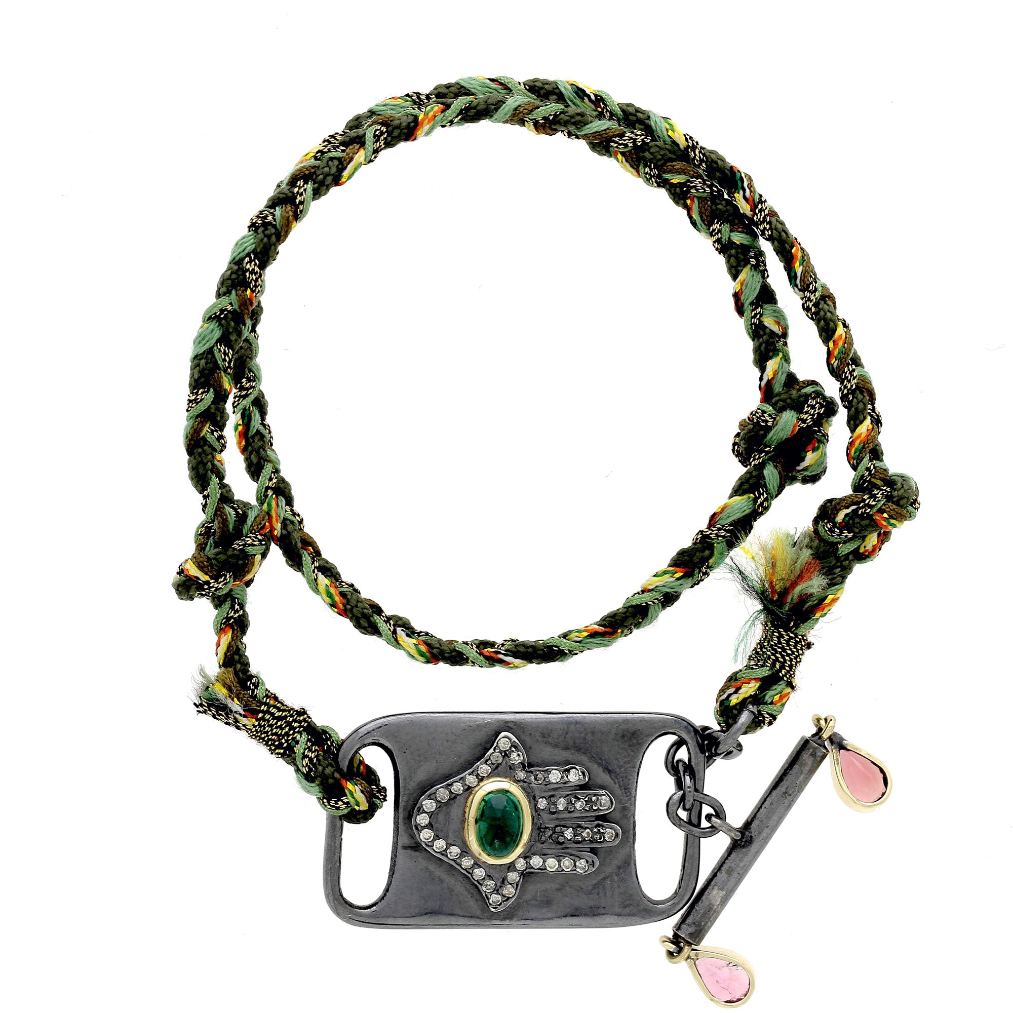 Emerald Hamsa Bracelet