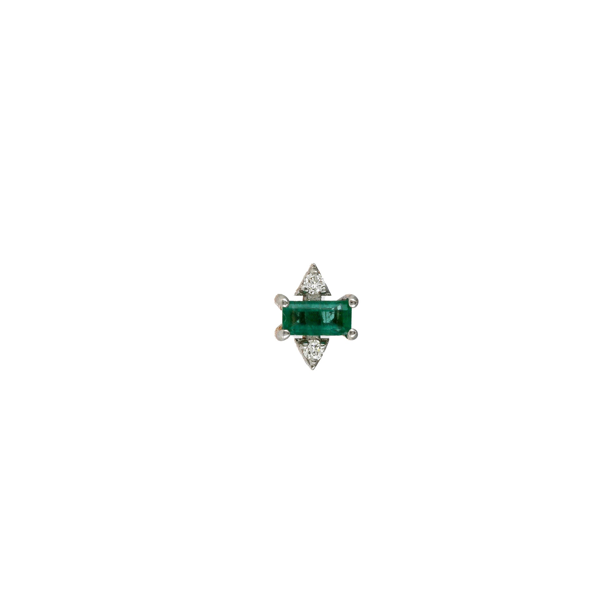 Hypnose-Ohrstecker mit Smaragd und weißem Diamant