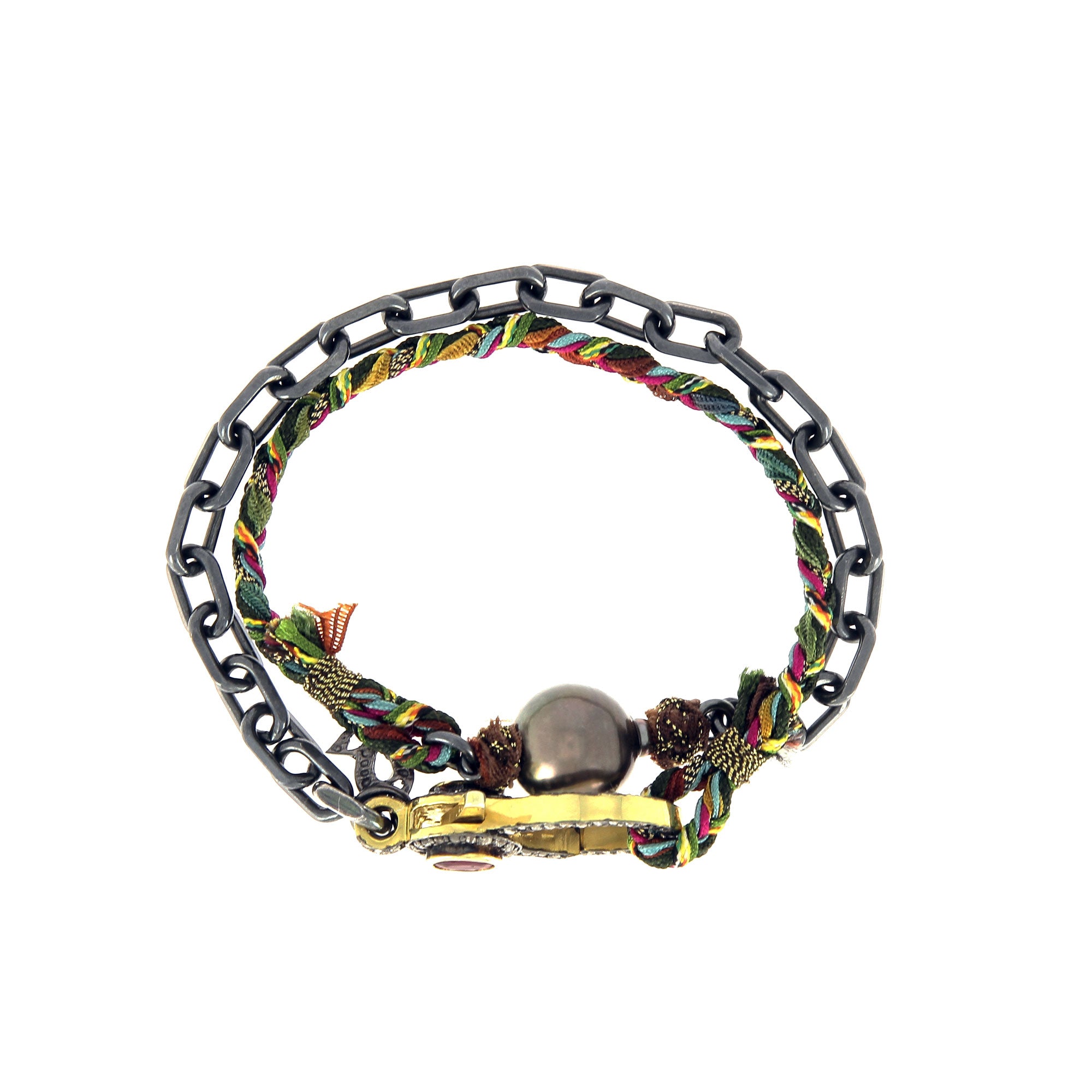 Bracelet Fermoir Infini Rubis avec Perle de Tahiti