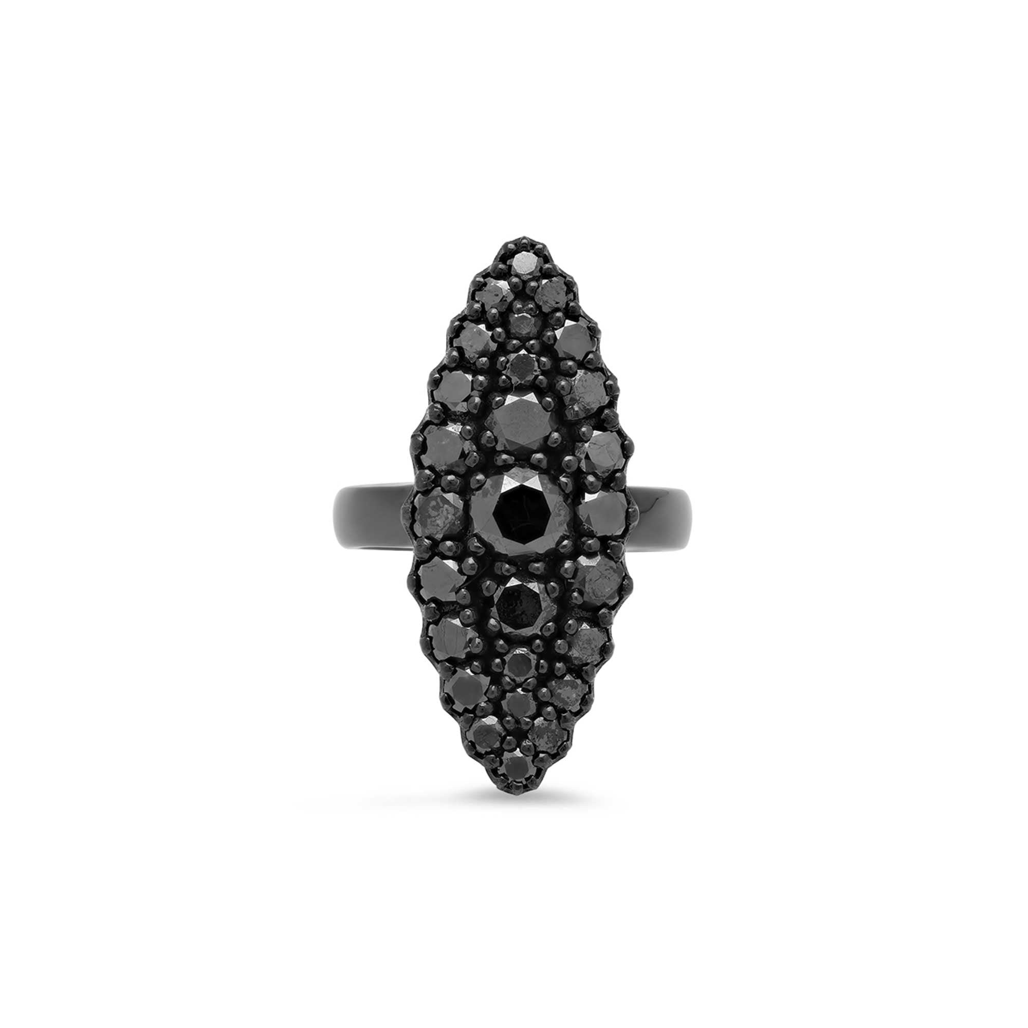 Jeanne d'Arc Ring mit schwarzem Diamant