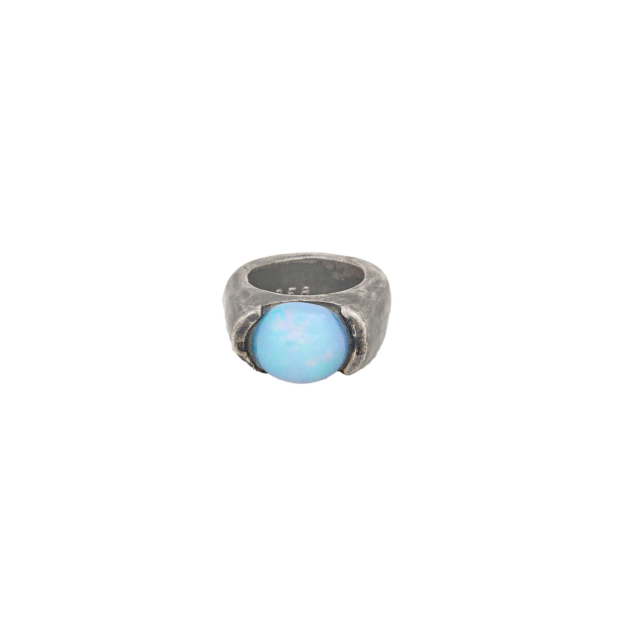 Large Silver Opal Ring
