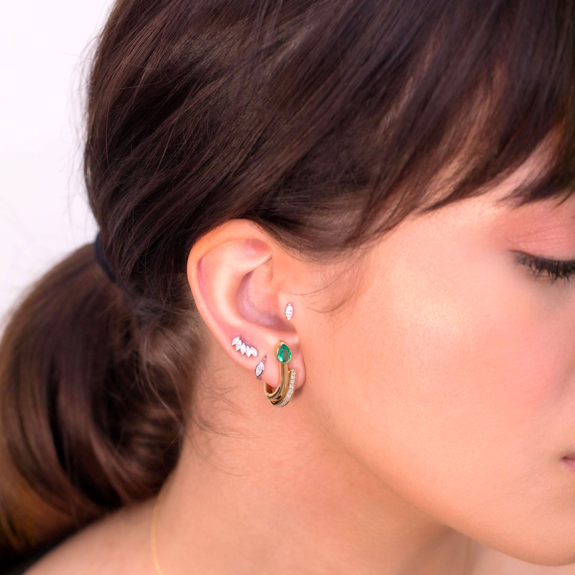 The Emerald Serpent Circle Earring