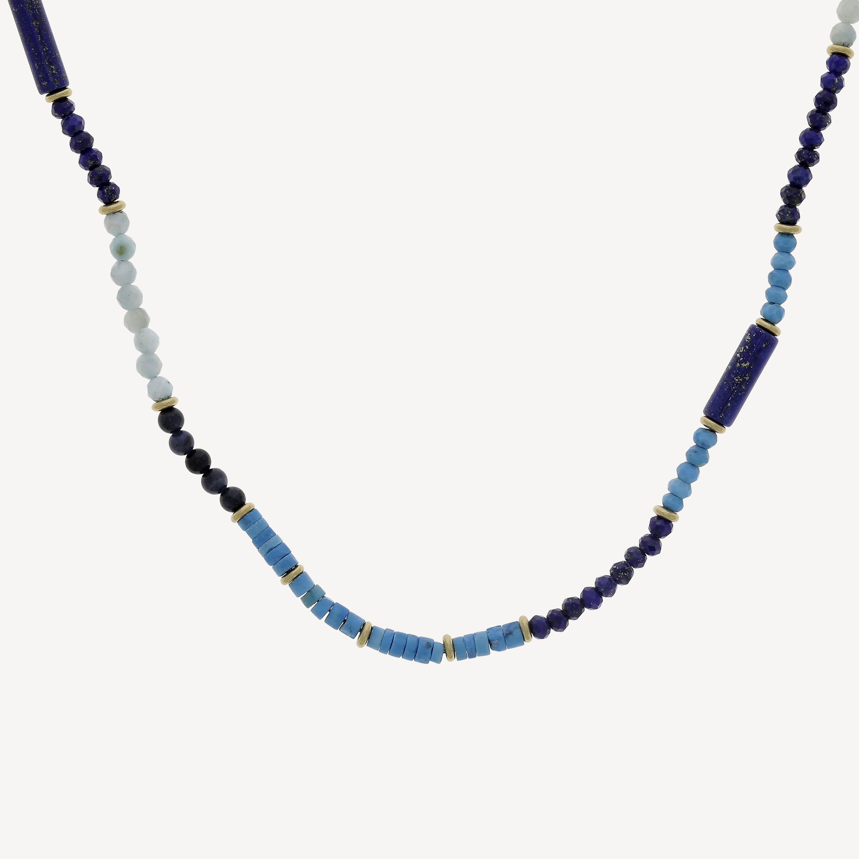 Halskette aus hellem Türkis und Lapislazuli