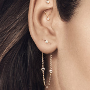 Lange Doppelkette Diamant Gelbgold
