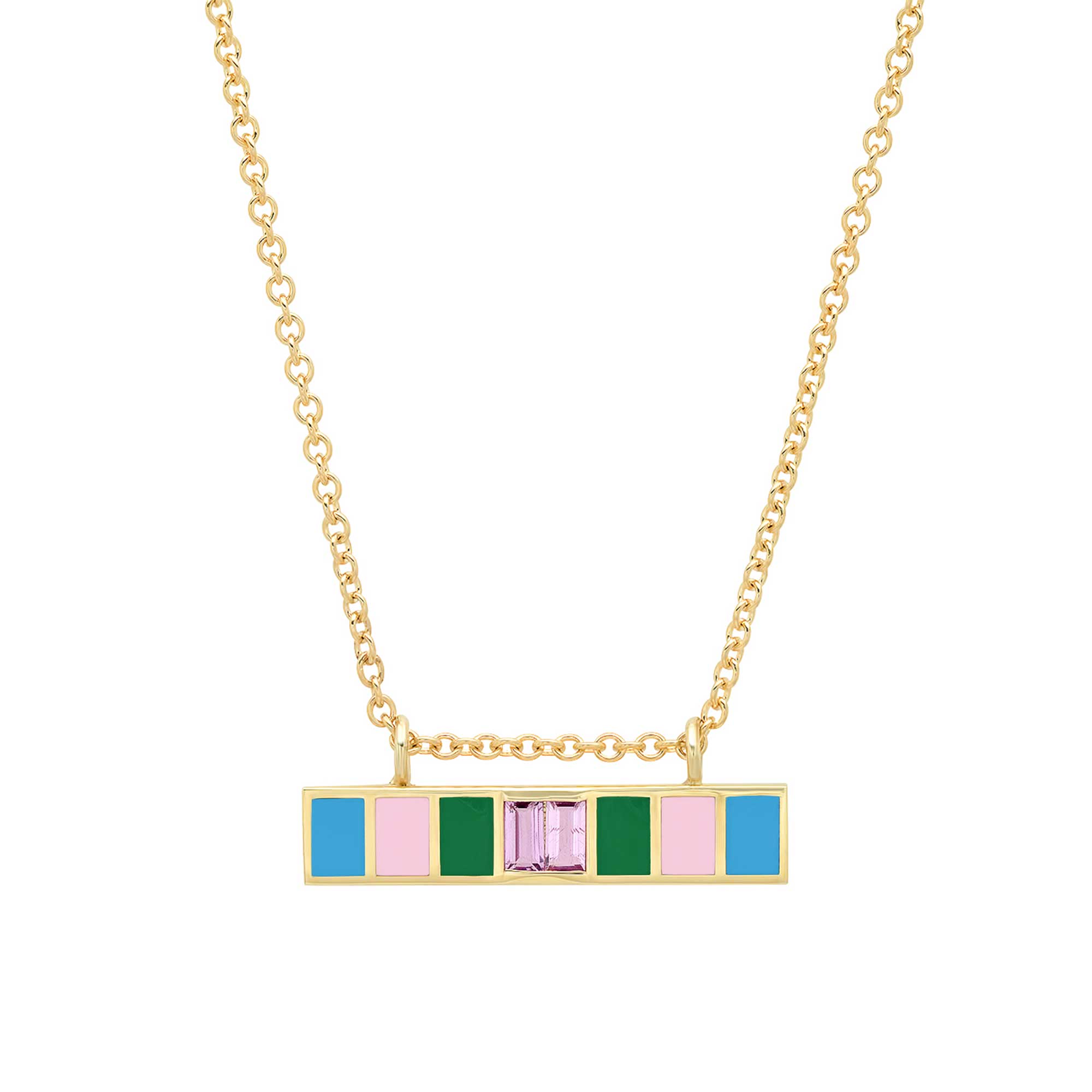 Loren Baguette Pink Sapphire Necklace