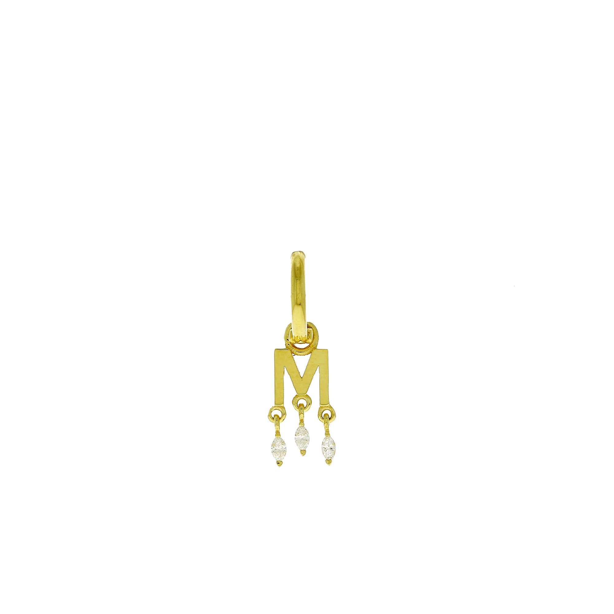 Marquise M Initial Earring